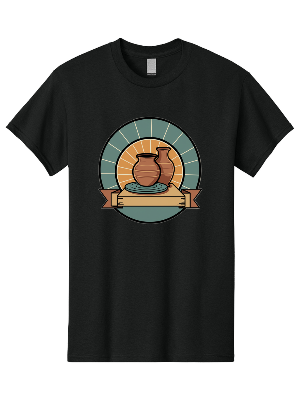 Clay-Pots-On-Pottery-Wheel Men'S Graphic Tee, 100% Cotton, Comfortable Casual Summer Wear, Machine Washable, Pottery Wheel, Clay Vases, Ceramics, Handmade Pottery, Artisanal Crafts, Pottery Art, Potter'S Wheel, Clay Pots, Decorative Vases, Baa328