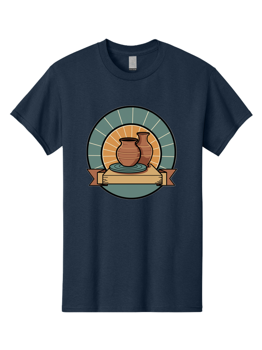 Clay-Pots-On-Pottery-Wheel Men'S Graphic Tee, 100% Cotton, Comfortable Casual Summer Wear, Machine Washable, Pottery Wheel, Clay Vases, Ceramics, Handmade Pottery, Artisanal Crafts, Pottery Art, Potter'S Wheel, Clay Pots, Decorative Vases, Baa328