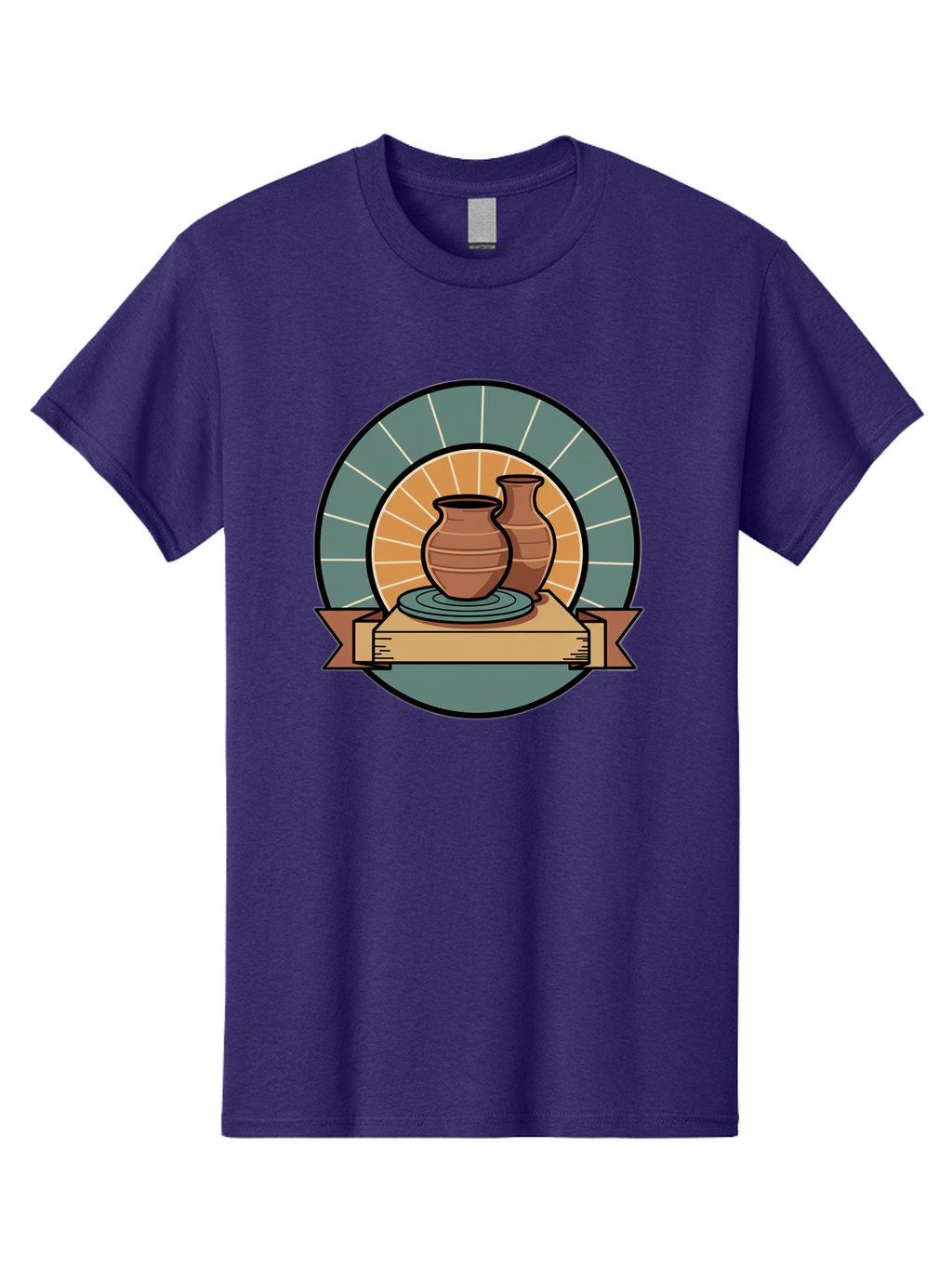 Clay-Pots-On-Pottery-Wheel Men'S Graphic Tee, 100% Cotton, Comfortable Casual Summer Wear, Machine Washable, Pottery Wheel, Clay Vases, Ceramics, Handmade Pottery, Artisanal Crafts, Pottery Art, Potter'S Wheel, Clay Pots, Decorative Vases, Baa328