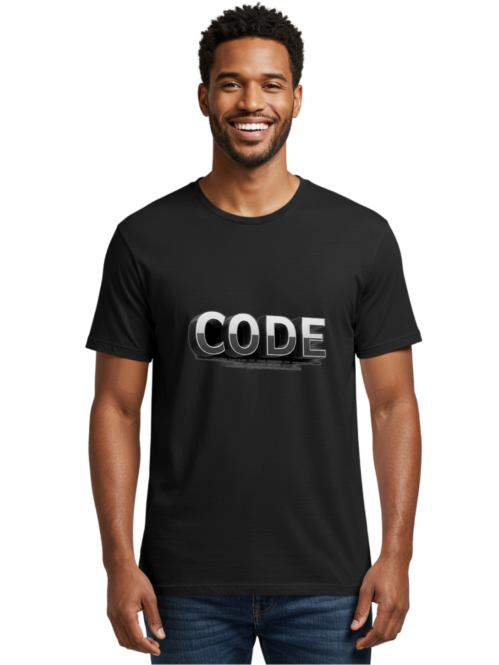 Code Men'S Graphic Tee, 100% Cotton, Comfortable Casual Summer Wear, Machine Washable, Programming Language, Coding, Software Development, Tech Industry, Digital Text, Metallic Letters, Programming Concept, Coding Skills Baa333