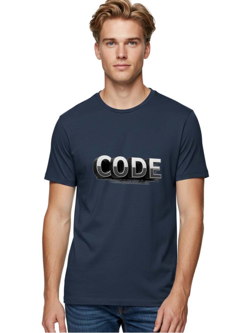 Code Men'S Graphic Tee, 100% Cotton, Comfortable Casual Summer Wear, Machine Washable, Programming Language, Coding, Software Development, Tech Industry, Digital Text, Metallic Letters, Programming Concept, Coding Skills Baa333