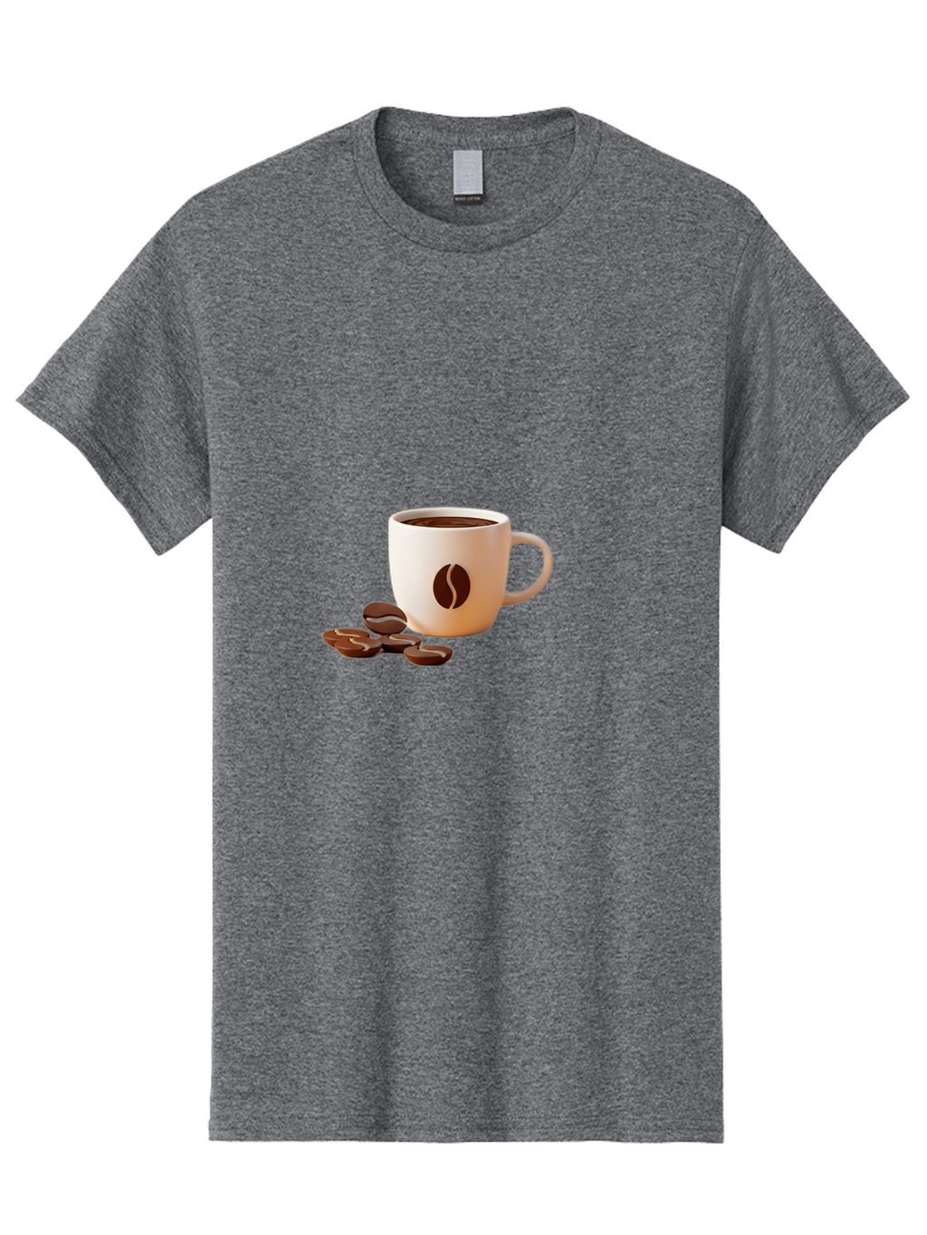 Coffee-Bean-Mug Men'S Graphic Tee, 100% Cotton, Comfortable Casual Summer Wear, Machine Washable, Coffee Mug, Coffee Beans, Dark Brown Coffee, Morning Coffee, Coffee Break, Coffee Time, Coffee Symbol, Coffee Design Baa335
