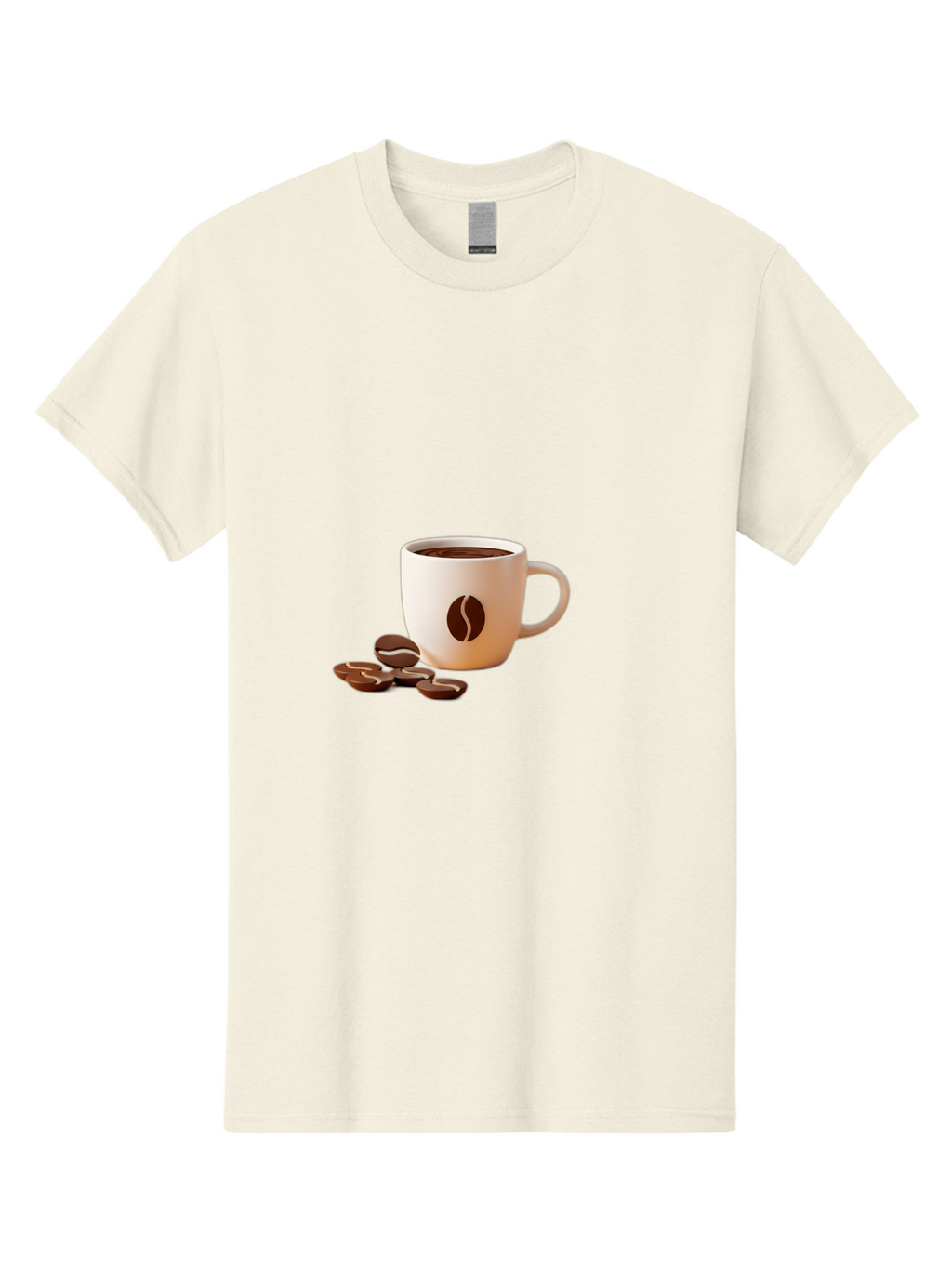 Coffee-Bean-Mug Men'S Graphic Tee, 100% Cotton, Comfortable Casual Summer Wear, Machine Washable, Coffee Mug, Coffee Beans, Dark Brown Coffee, Morning Coffee, Coffee Break, Coffee Time, Coffee Symbol, Coffee Design Baa335
