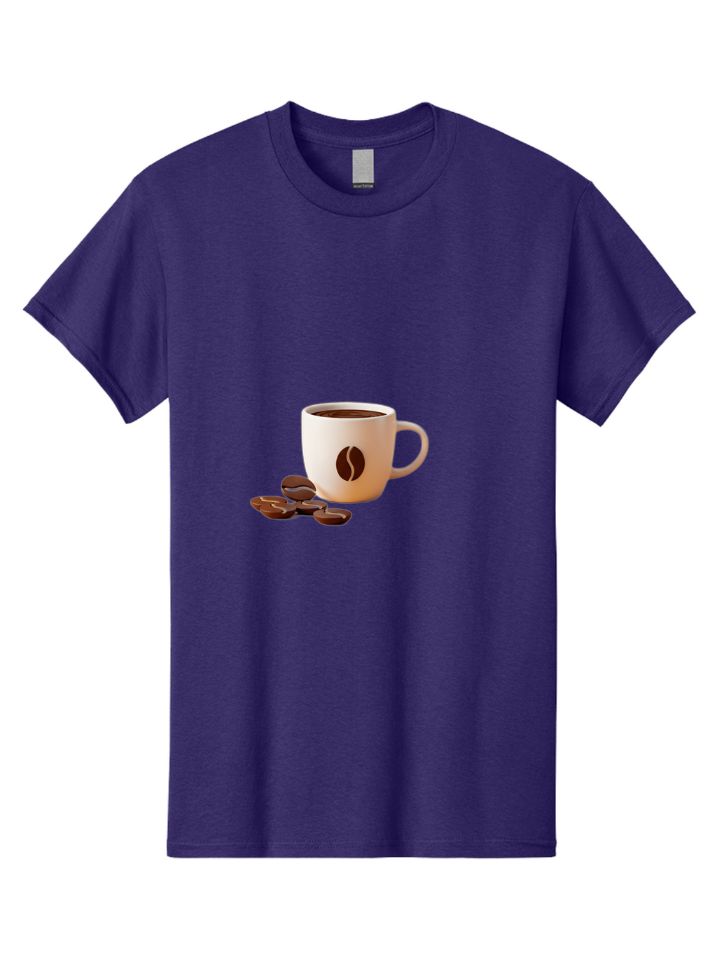 Coffee-Bean-Mug Men'S Graphic Tee, 100% Cotton, Comfortable Casual Summer Wear, Machine Washable, Coffee Mug, Coffee Beans, Dark Brown Coffee, Morning Coffee, Coffee Break, Coffee Time, Coffee Symbol, Coffee Design Baa335
