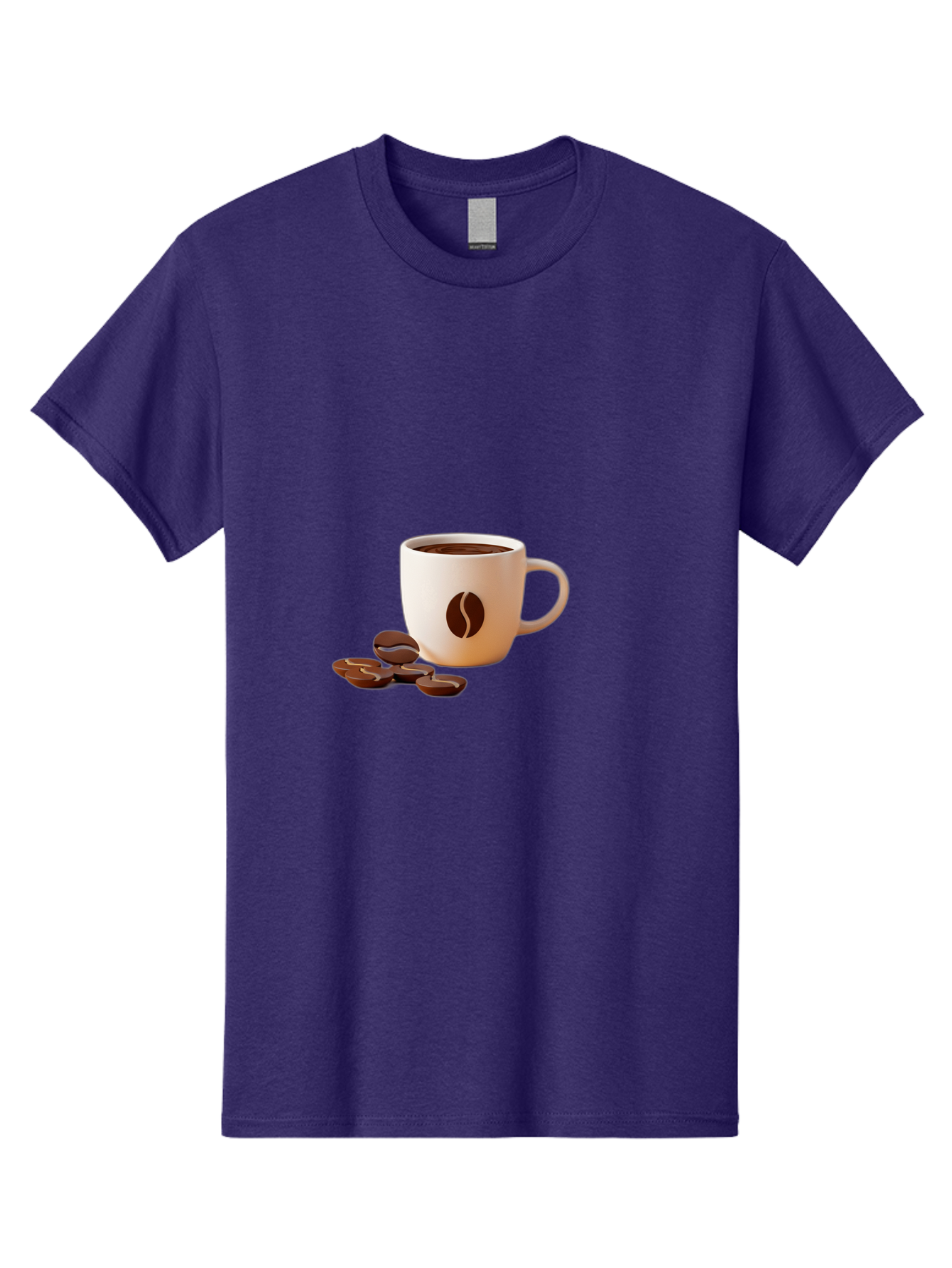 Coffee-Bean-Mug Men'S Graphic Tee, 100% Cotton, Comfortable Casual Summer Wear, Machine Washable, Coffee Mug, Coffee Beans, Dark Brown Coffee, Morning Coffee, Coffee Break, Coffee Time, Coffee Symbol, Coffee Design Baa335