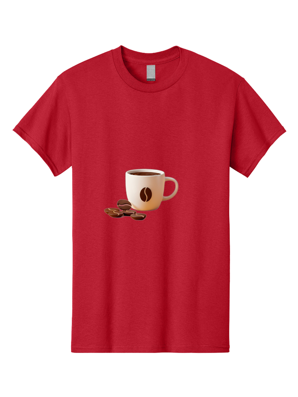 Coffee-Bean-Mug Men'S Graphic Tee, 100% Cotton, Comfortable Casual Summer Wear, Machine Washable, Coffee Mug, Coffee Beans, Dark Brown Coffee, Morning Coffee, Coffee Break, Coffee Time, Coffee Symbol, Coffee Design Baa335