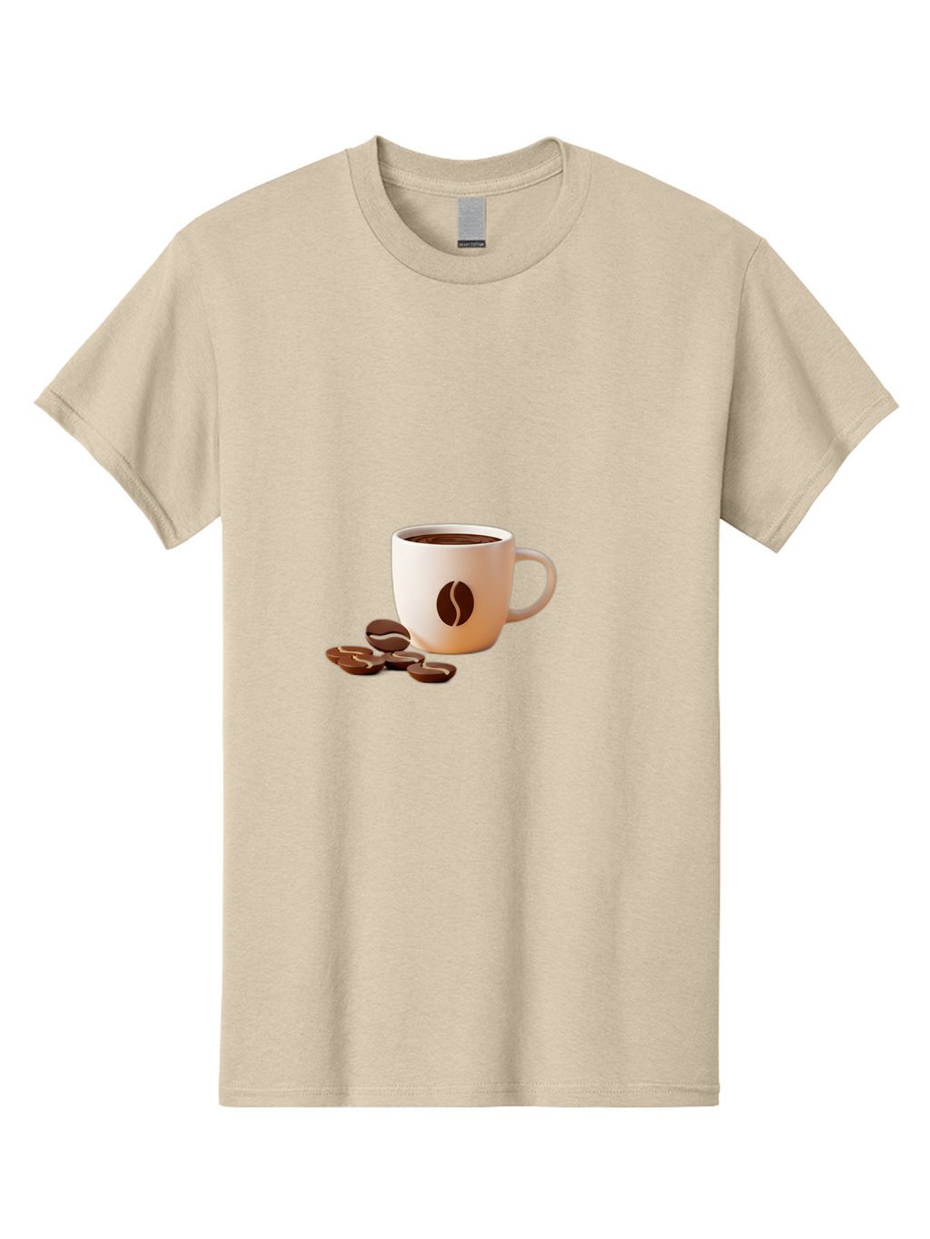 Coffee-Bean-Mug Men'S Graphic Tee, 100% Cotton, Comfortable Casual Summer Wear, Machine Washable, Coffee Mug, Coffee Beans, Dark Brown Coffee, Morning Coffee, Coffee Break, Coffee Time, Coffee Symbol, Coffee Design Baa335