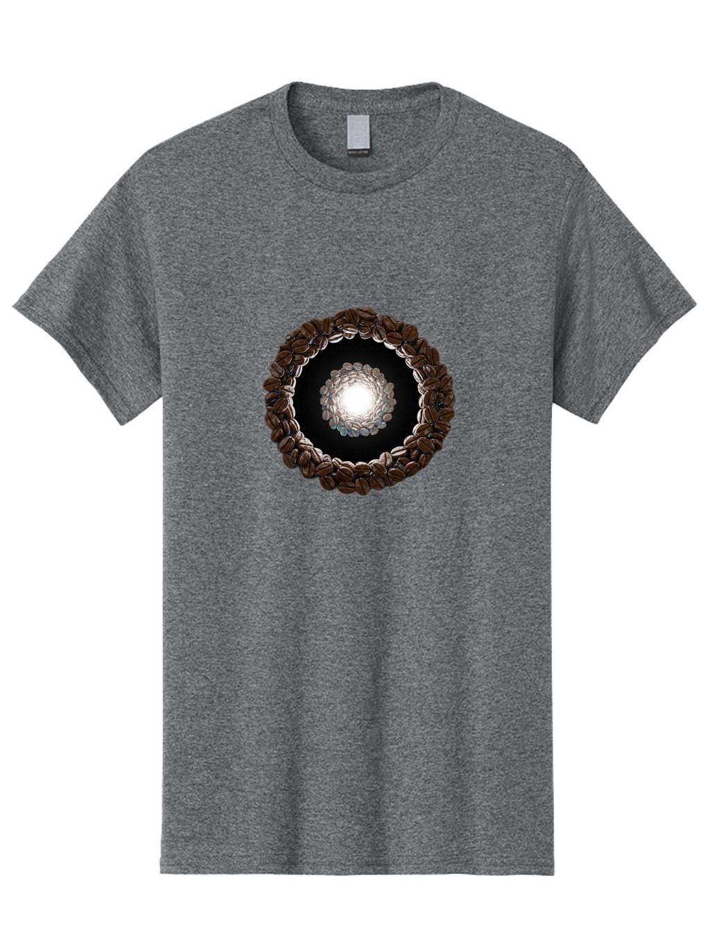 Coffee-Beans-Circle Men'S Graphic Tee, 100% Cotton, Comfortable Casual Summer Wear, Machine Washable, Circle Of Coffee Beans, Coffee Bean Wreath, Gourmet Coffee, Coffee Lover, Coffee Culture, Coffee Art, Bean Arrangement, Symmetrical Design, Baa337