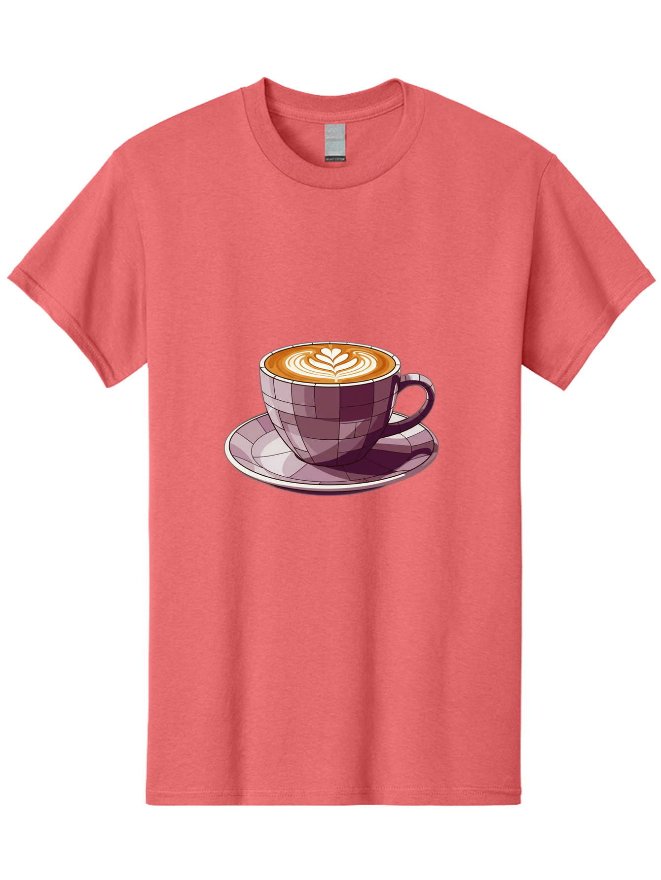 Coffee-Cup-10 Men'S Graphic Tee, 100% Cotton, Comfortable Casual Summer Wear, Machine Washable, Coffee Cup, Cappuccino, Latte Art, Heart Design, Coffee Break, Morning Coffee, Coffee Lover, Coffee Culture, Beverage, Drink Baa344