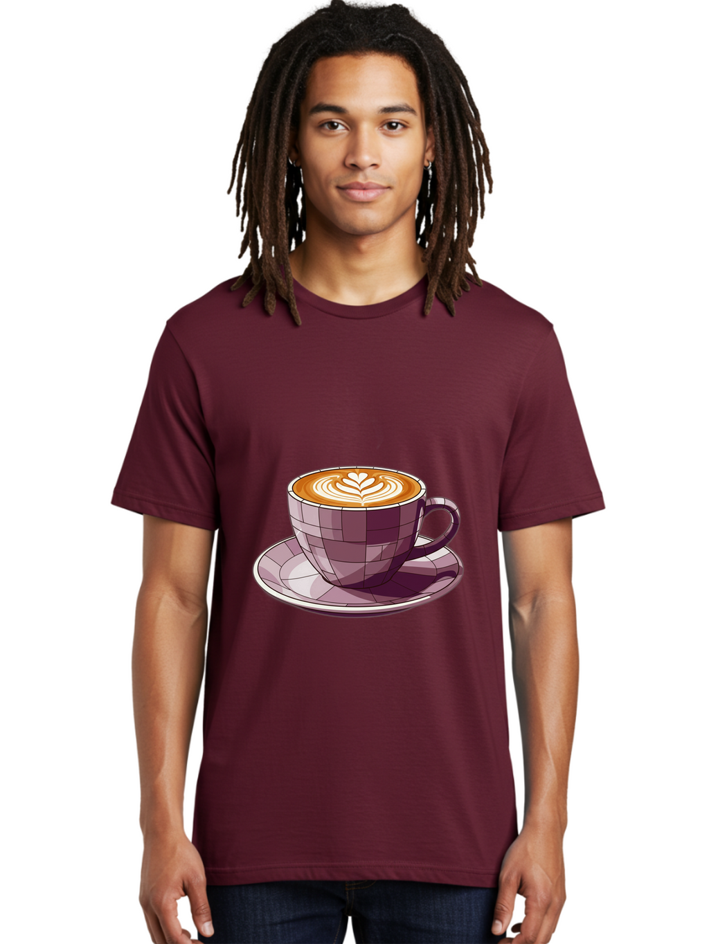 Coffee-Cup-10 Men'S Graphic Tee, 100% Cotton, Comfortable Casual Summer Wear, Machine Washable, Coffee Cup, Cappuccino, Latte Art, Heart Design, Coffee Break, Morning Coffee, Coffee Lover, Coffee Culture, Beverage, Drink Baa344