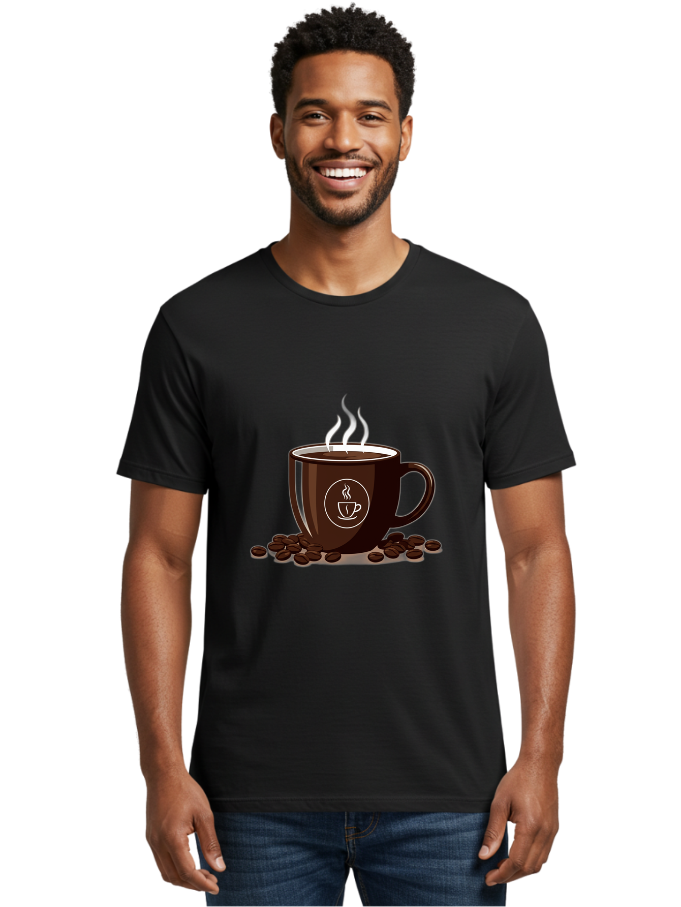 Coffee-Cup-13 Men'S Graphic Tee, 100% Cotton, Comfortable Casual Summer Wear, Machine Washable, Coffee Cup, Hot Beverage, Steaming Coffee, Coffee Beans, Coffee Logo, Coffee Break, Morning Coffee, Coffee Time, Coffee Illustration Baa347