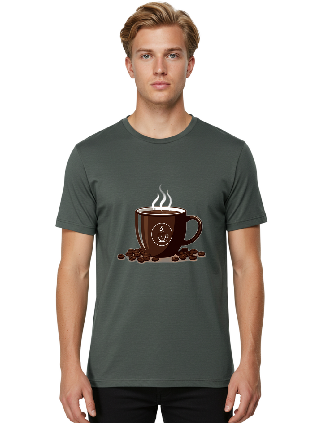 Coffee-Cup-13 Men'S Graphic Tee, 100% Cotton, Comfortable Casual Summer Wear, Machine Washable, Coffee Cup, Hot Beverage, Steaming Coffee, Coffee Beans, Coffee Logo, Coffee Break, Morning Coffee, Coffee Time, Coffee Illustration Baa347