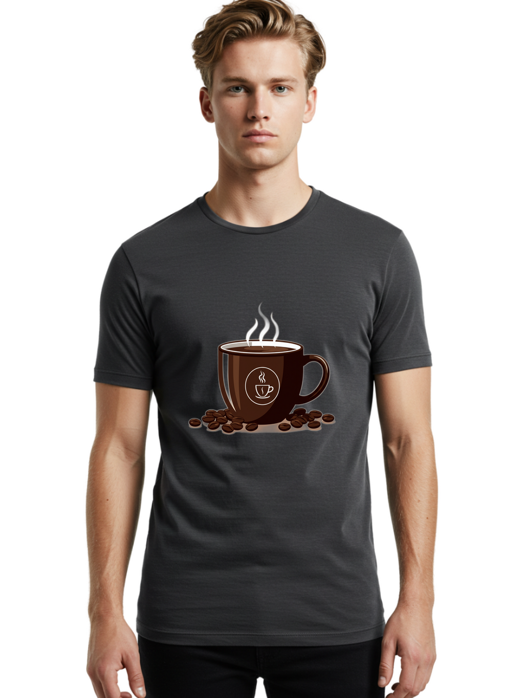 Coffee-Cup-13 Men'S Graphic Tee, 100% Cotton, Comfortable Casual Summer Wear, Machine Washable, Coffee Cup, Hot Beverage, Steaming Coffee, Coffee Beans, Coffee Logo, Coffee Break, Morning Coffee, Coffee Time, Coffee Illustration Baa347