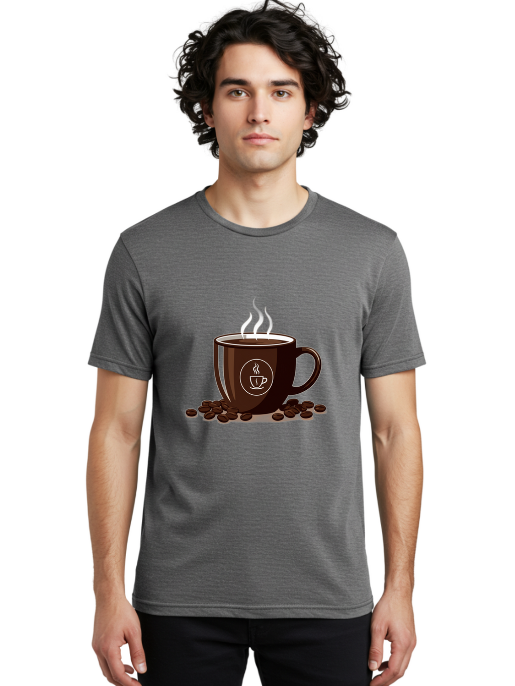 Coffee-Cup-13 Men'S Graphic Tee, 100% Cotton, Comfortable Casual Summer Wear, Machine Washable, Coffee Cup, Hot Beverage, Steaming Coffee, Coffee Beans, Coffee Logo, Coffee Break, Morning Coffee, Coffee Time, Coffee Illustration Baa347