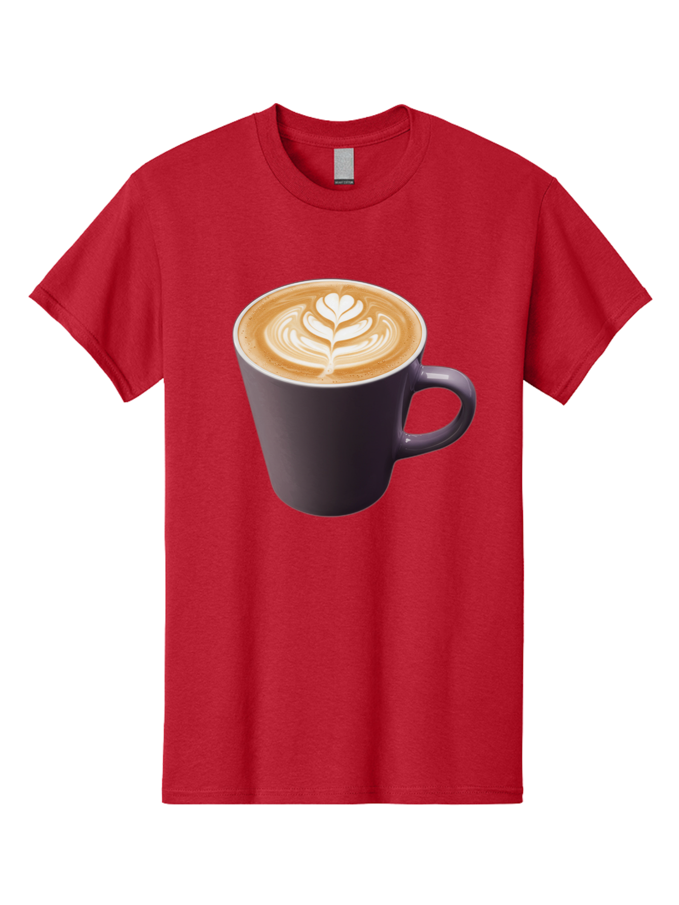 Coffee-Cup-14 Men'S Graphic Tee, 100% Cotton, Comfortable Casual Summer Wear, Machine Washable, Coffee Cup, Latte Art, Leaf Design, Espresso, Coffee Culture, Morning Coffee, Coffee Break, Caffeine, Coffee Drink Baa348