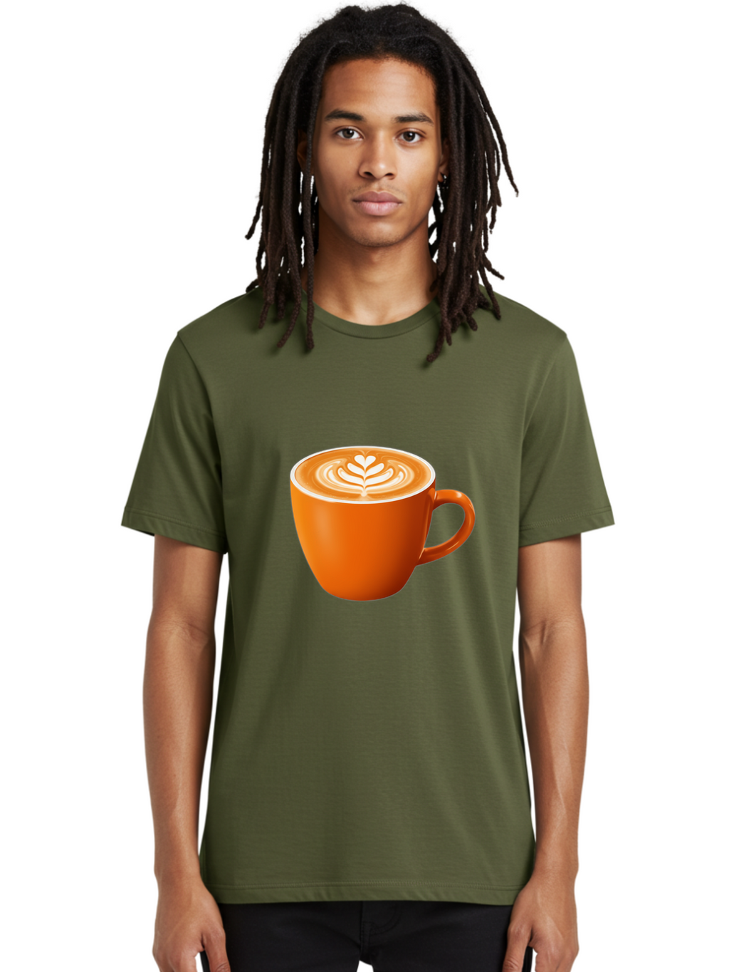 Coffee-Cup-17 Men'S Graphic Tee, 100% Cotton, Comfortable Casual Summer Wear, Machine Washable, Coffee Cup, Latte Art, Heart Design, Cappuccino, Coffee Culture, Morning Coffee, Coffee Break, Coffee Time Baa351