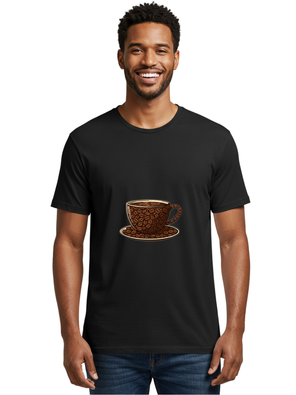 Coffee-Cup-5 Men'S Graphic Tee, 100% Cotton, Comfortable Casual Summer Wear, Machine Washable, Coffee Cup, Coffee Beans, Coffee Time, Morning Coffee, Caffeine Boost, Coffee Break, Java Lovers Baa355