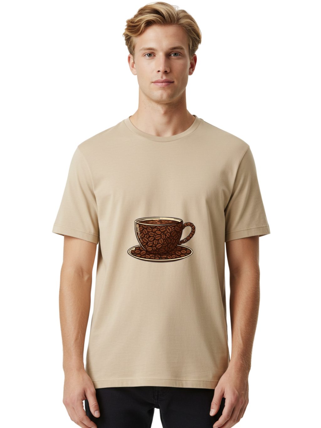 Coffee-Cup-5 Men'S Graphic Tee, 100% Cotton, Comfortable Casual Summer Wear, Machine Washable, Coffee Cup, Coffee Beans, Coffee Time, Morning Coffee, Caffeine Boost, Coffee Break, Java Lovers Baa355