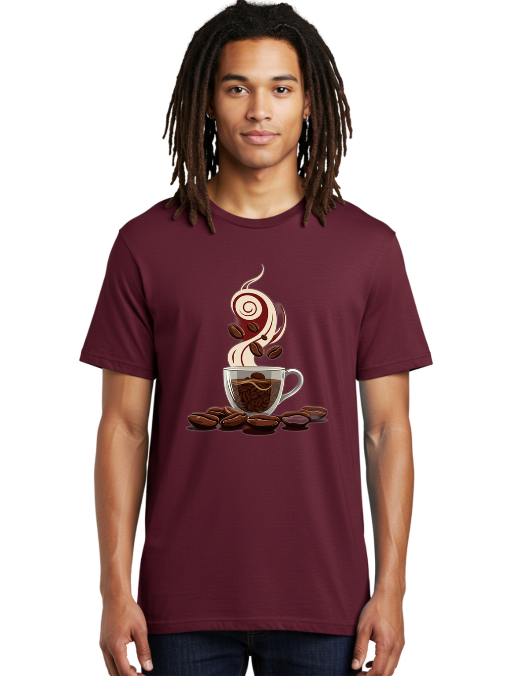 Coffee-Cup-6 Men'S Graphic Tee, 100% Cotton, Comfortable Casual Summer Wear, Machine Washable, Coffee Cup, Steaming Coffee, Coffee Beans, Morning Pick-Me-Up, Coffee Lover, Caffeine Boost, Coffee Time, Cup Of Joe, Coffee Break, Coffee Art Baa356
