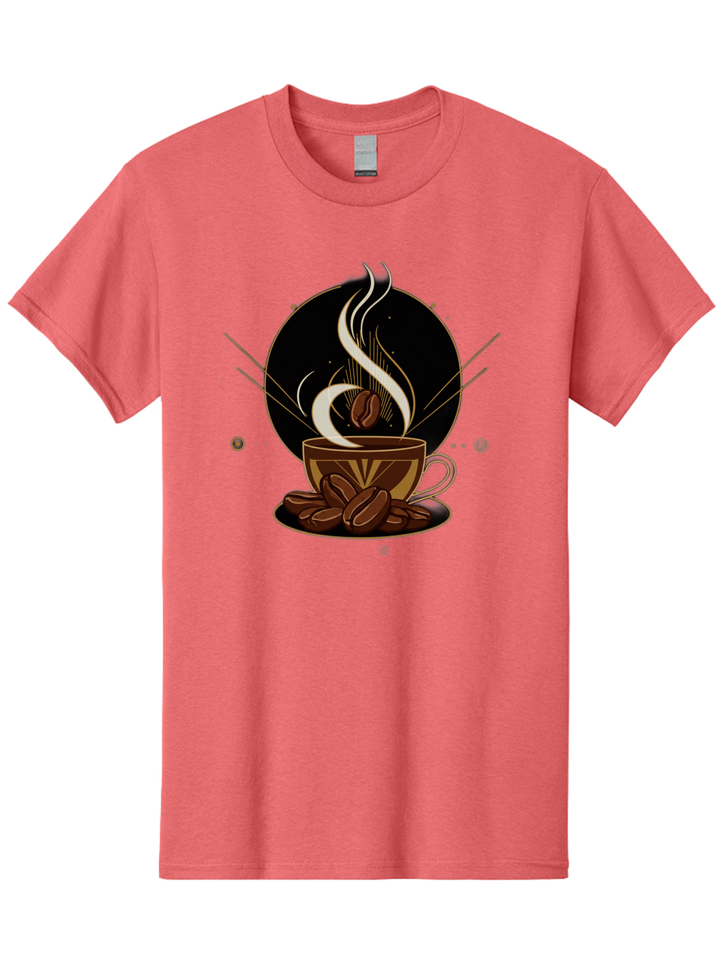 Coffee-Cup-7 Men'S Graphic Tee, 100% Cotton, Comfortable Casual Summer Wear, Machine Washable, Steaming Hot Coffee, Coffee Cup, Coffee Beans, Brown Tones, Abstract Shapes, Minimalist Design, Coffee Lover, Morning Pick-Me-Up, Caffeine Fix, Baa357