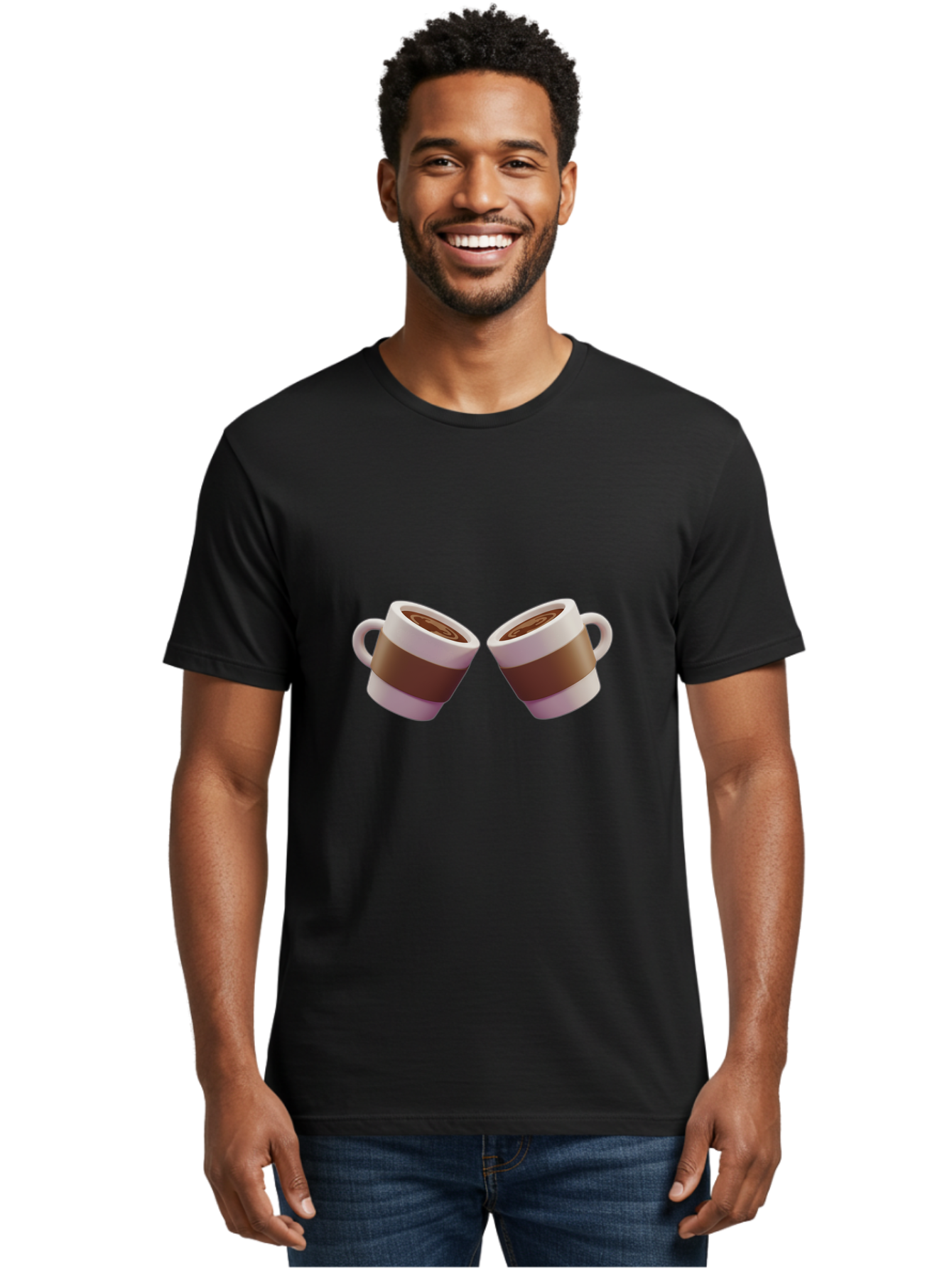 Coffee-Cups-1 Men'S Graphic Tee, 100% Cotton, Comfortable Casual Summer Wear, Machine Washable, Coffee Cups, Coffee Break, Hot Beverage, Morning Coffee, Coffee Time, Espresso Cup, Coffee Lovers, Daily Grind Baa367