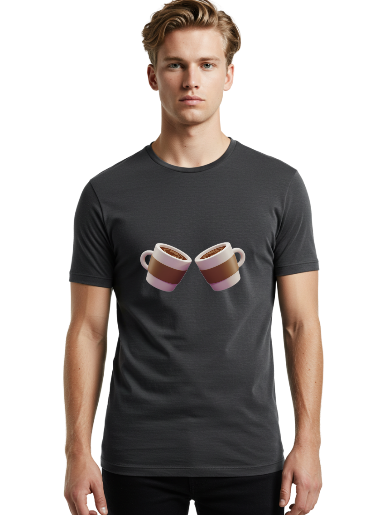 Coffee-Cups-1 Men'S Graphic Tee, 100% Cotton, Comfortable Casual Summer Wear, Machine Washable, Coffee Cups, Coffee Break, Hot Beverage, Morning Coffee, Coffee Time, Espresso Cup, Coffee Lovers, Daily Grind Baa367