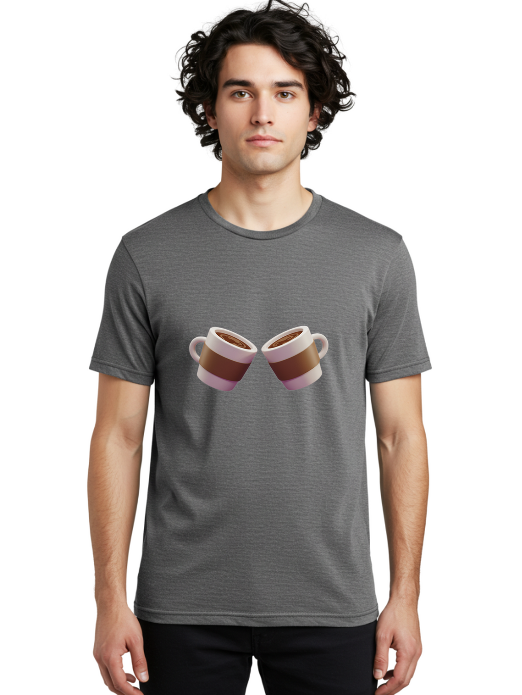Coffee-Cups-1 Men'S Graphic Tee, 100% Cotton, Comfortable Casual Summer Wear, Machine Washable, Coffee Cups, Coffee Break, Hot Beverage, Morning Coffee, Coffee Time, Espresso Cup, Coffee Lovers, Daily Grind Baa367