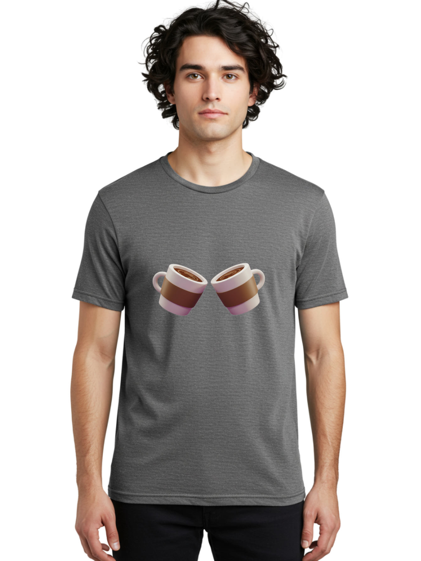 Coffee-Cups-1 Men'S Graphic Tee, 100% Cotton, Comfortable Casual Summer Wear, Machine Washable, Coffee Cups, Coffee Break, Hot Beverage, Morning Coffee, Coffee Time, Espresso Cup, Coffee Lovers, Daily Grind Baa367