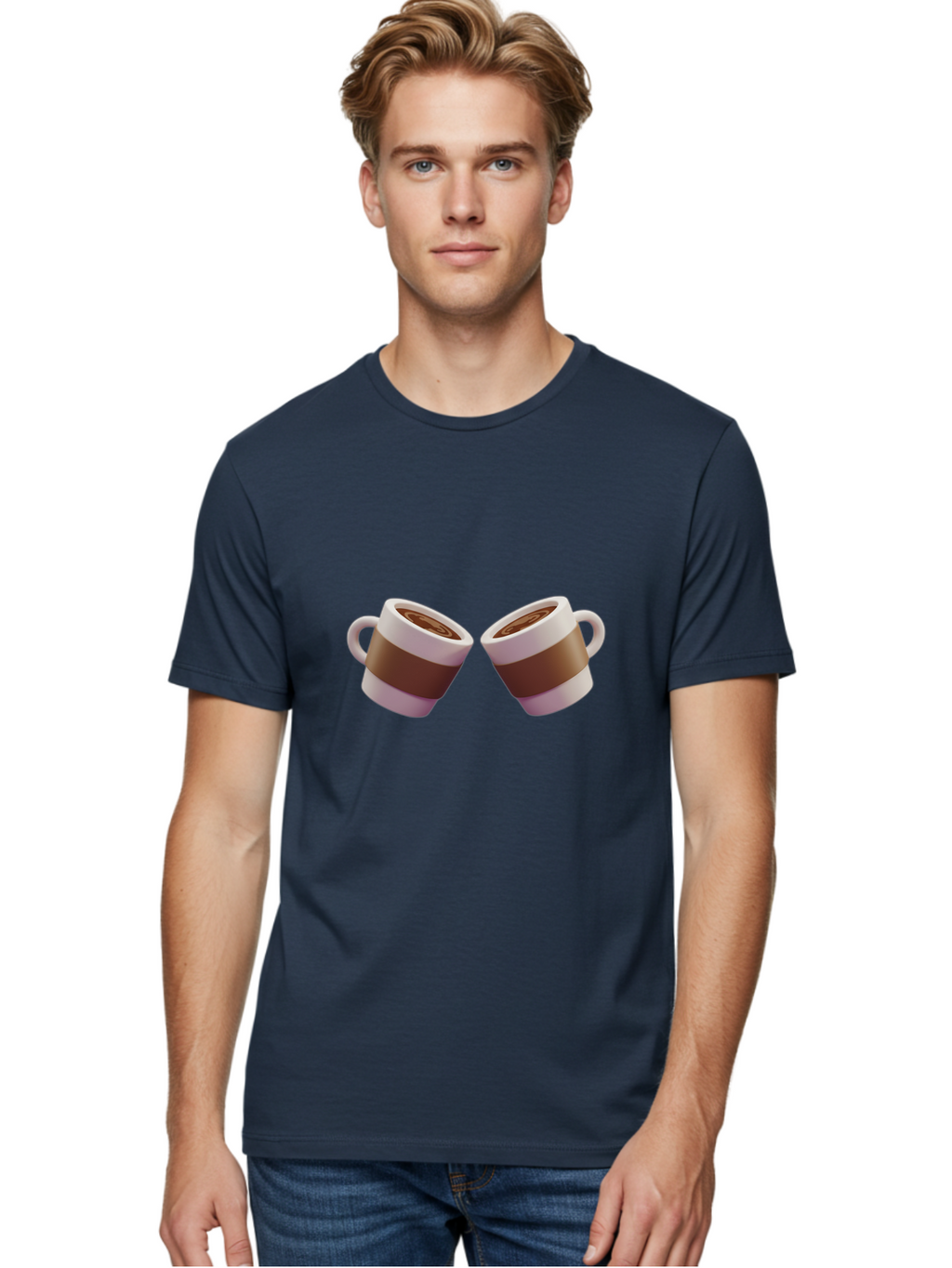 Coffee-Cups-1 Men'S Graphic Tee, 100% Cotton, Comfortable Casual Summer Wear, Machine Washable, Coffee Cups, Coffee Break, Hot Beverage, Morning Coffee, Coffee Time, Espresso Cup, Coffee Lovers, Daily Grind Baa367