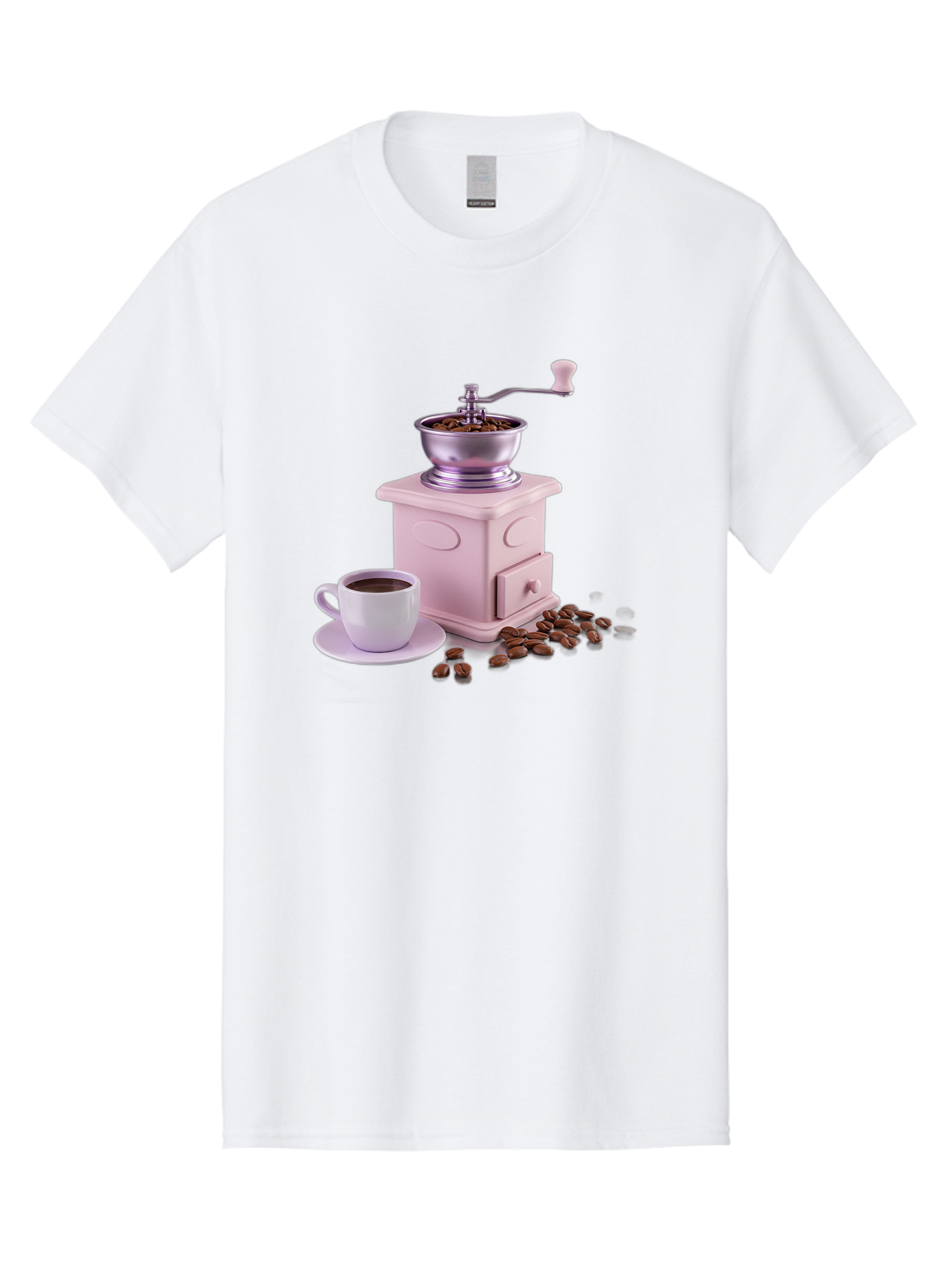 Coffee-Grinder-1 Men'S Graphic Tee, 100% Cotton, Comfortable Casual Summer Wear, Machine Washable, Coffee Grinder, Manual Grinder, Coffee Beans, Freshly Ground Coffee, Coffee Cup, Saucer, Morning Routine, Coffee Lover, Coffee Culture Baa371