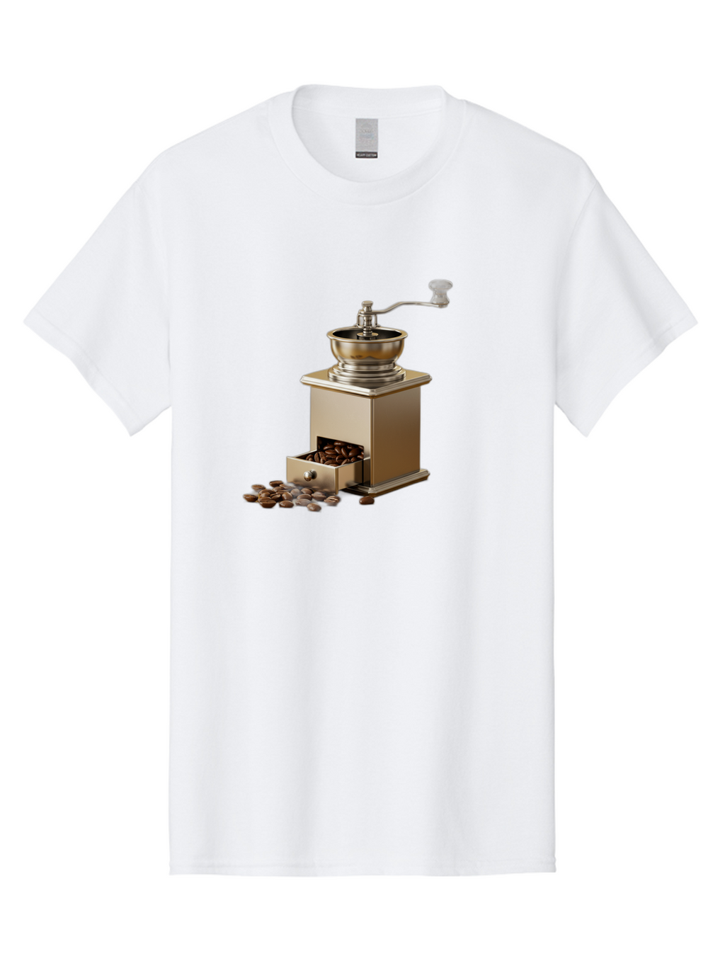 Coffee-Grinder-2 Men'S Graphic Tee, 100% Cotton, Comfortable Casual Summer Wear, Machine Washable, Coffee Grinder, Manual Grinder, Coffee Beans, Grinder With Drawer, Coffee Roasting, Manual Coffee, Coffee Grinding, Freshly Ground Coffee, Baa372