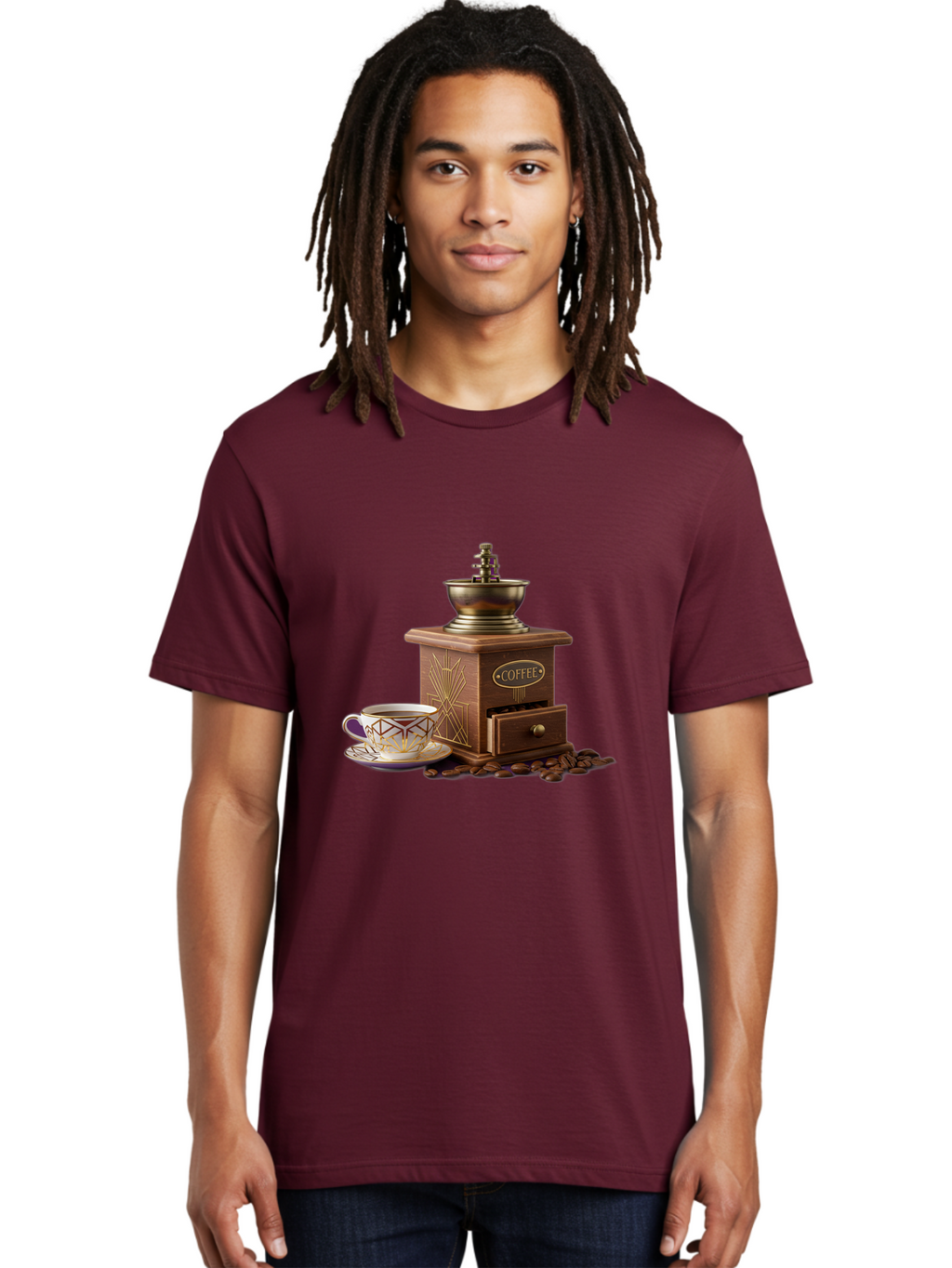 Coffee-Grinder Men'S Graphic Tee, 100% Cotton, Comfortable Casual Summer Wear, Machine Washable, Coffee Grinder, Coffee Beans, Coffee Cup, Morning Coffee, Coffee Time, Coffee Ritual, Coffee Culture, Coffee Lover, Coffee Break Baa374