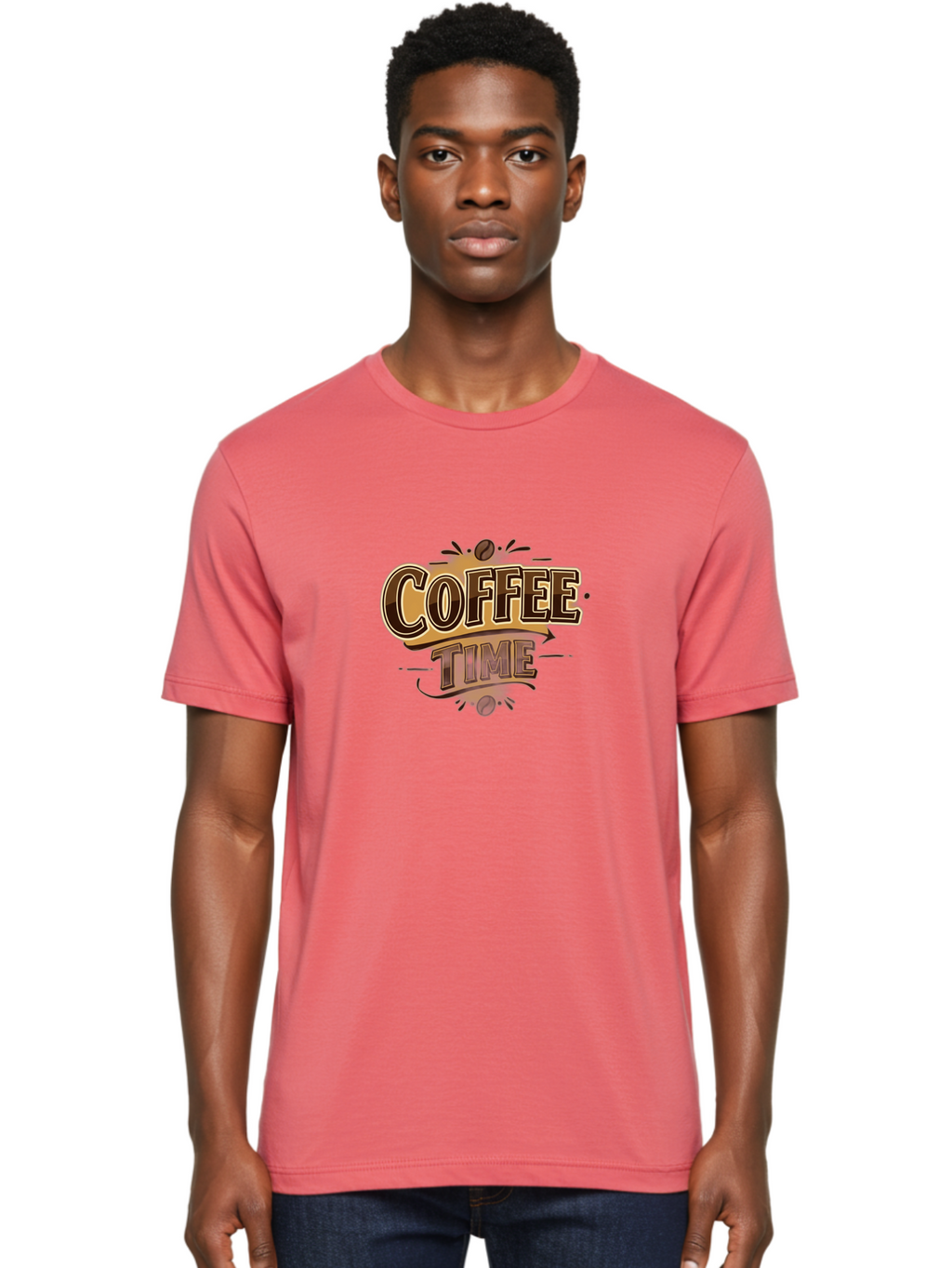 Coffee-Time Men'S Graphic Tee, 100% Cotton, Comfortable Casual Summer Wear, Machine Washable, Coffee Time, Coffee Beans, Coffee Break, Morning Coffee, Coffee Lover, Coffee Culture, Caffeine Boost, Daily Grind Baa380