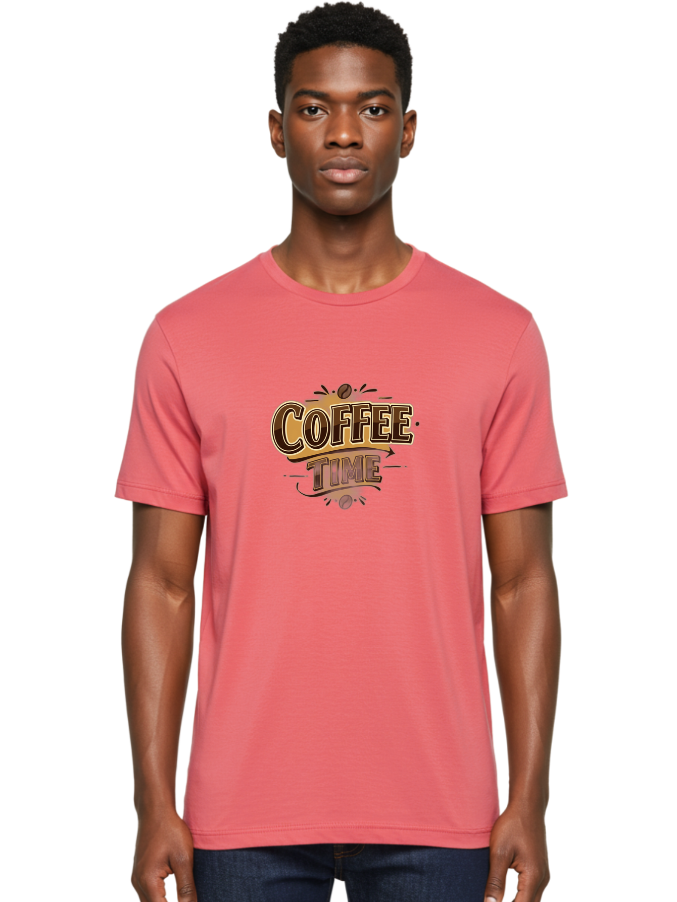 Coffee-Time Men'S Graphic Tee, 100% Cotton, Comfortable Casual Summer Wear, Machine Washable, Coffee Time, Coffee Beans, Coffee Break, Morning Coffee, Coffee Lover, Coffee Culture, Caffeine Boost, Daily Grind Baa380