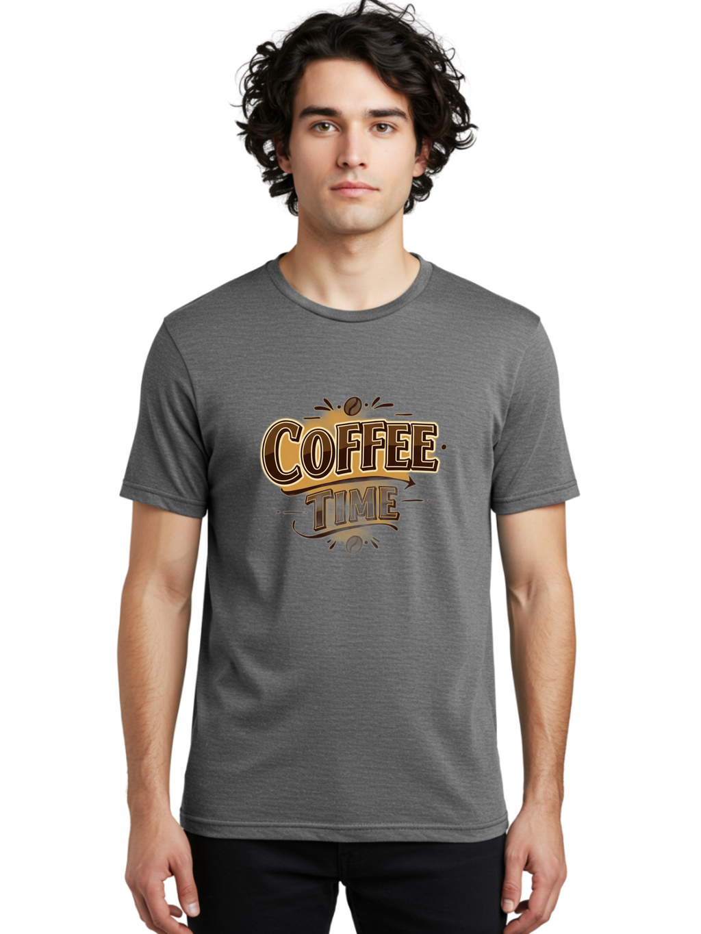 Coffee-Time Men'S Graphic Tee, 100% Cotton, Comfortable Casual Summer Wear, Machine Washable, Coffee Time, Coffee Beans, Coffee Break, Morning Coffee, Coffee Lover, Coffee Culture, Caffeine Boost, Daily Grind Baa380