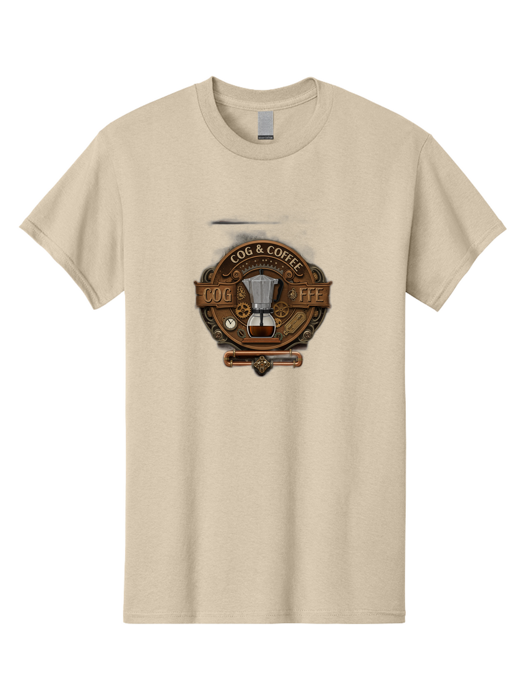 Cog-Coffee Men'S Graphic Tee, 100% Cotton, Comfortable Casual Summer Wear, Machine Washable, Steampunk Coffee Maker, Coffee Culture, Industrial Chic, Gears And Cogs, Vintage Coffee, Coffee Art, Metalwork, Steampunk Design, Cog & Coffee Logo Baa383