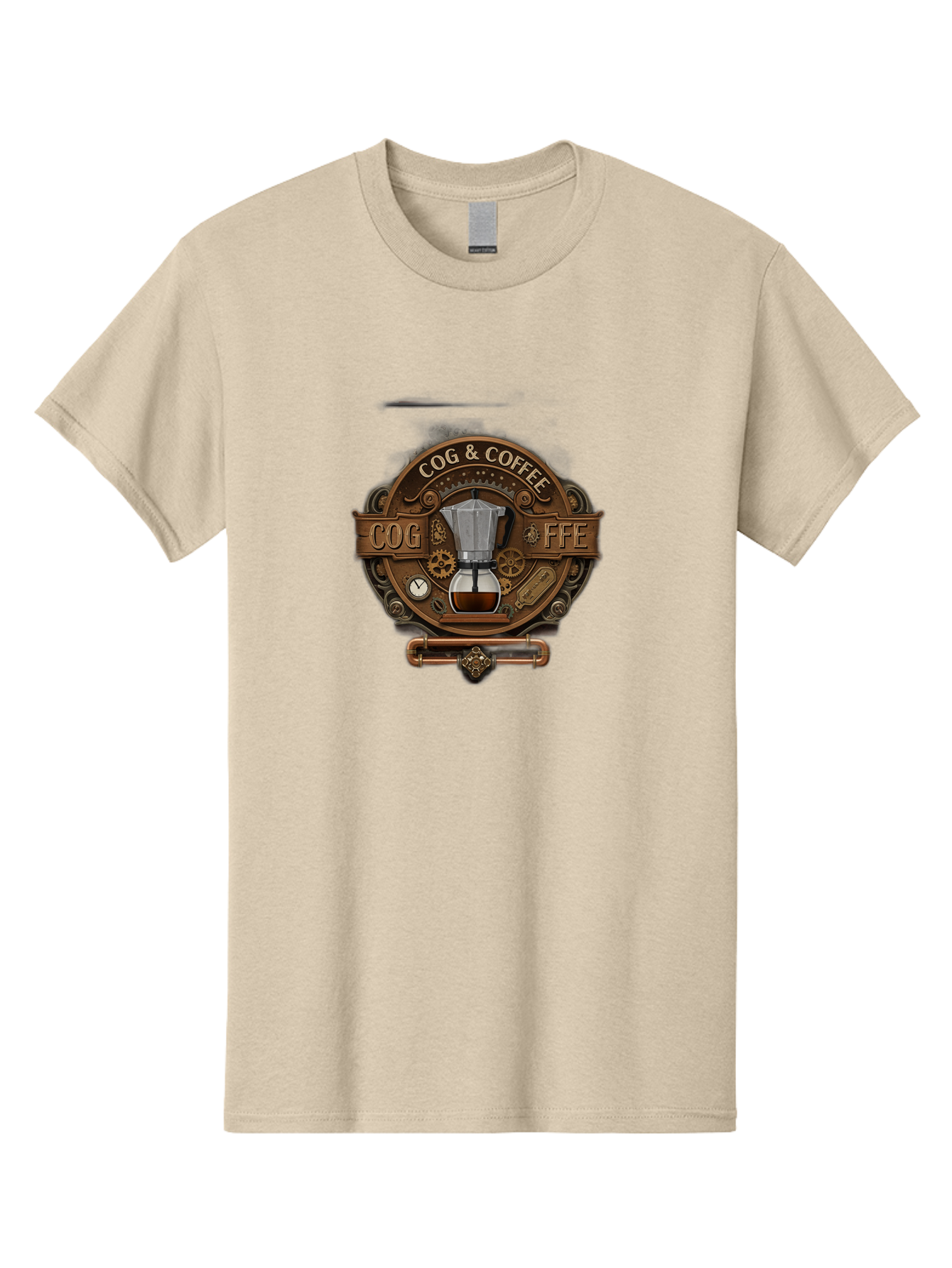 Cog-Coffee Men'S Graphic Tee, 100% Cotton, Comfortable Casual Summer Wear, Machine Washable, Steampunk Coffee Maker, Coffee Culture, Industrial Chic, Gears And Cogs, Vintage Coffee, Coffee Art, Metalwork, Steampunk Design, Cog & Coffee Logo Baa383