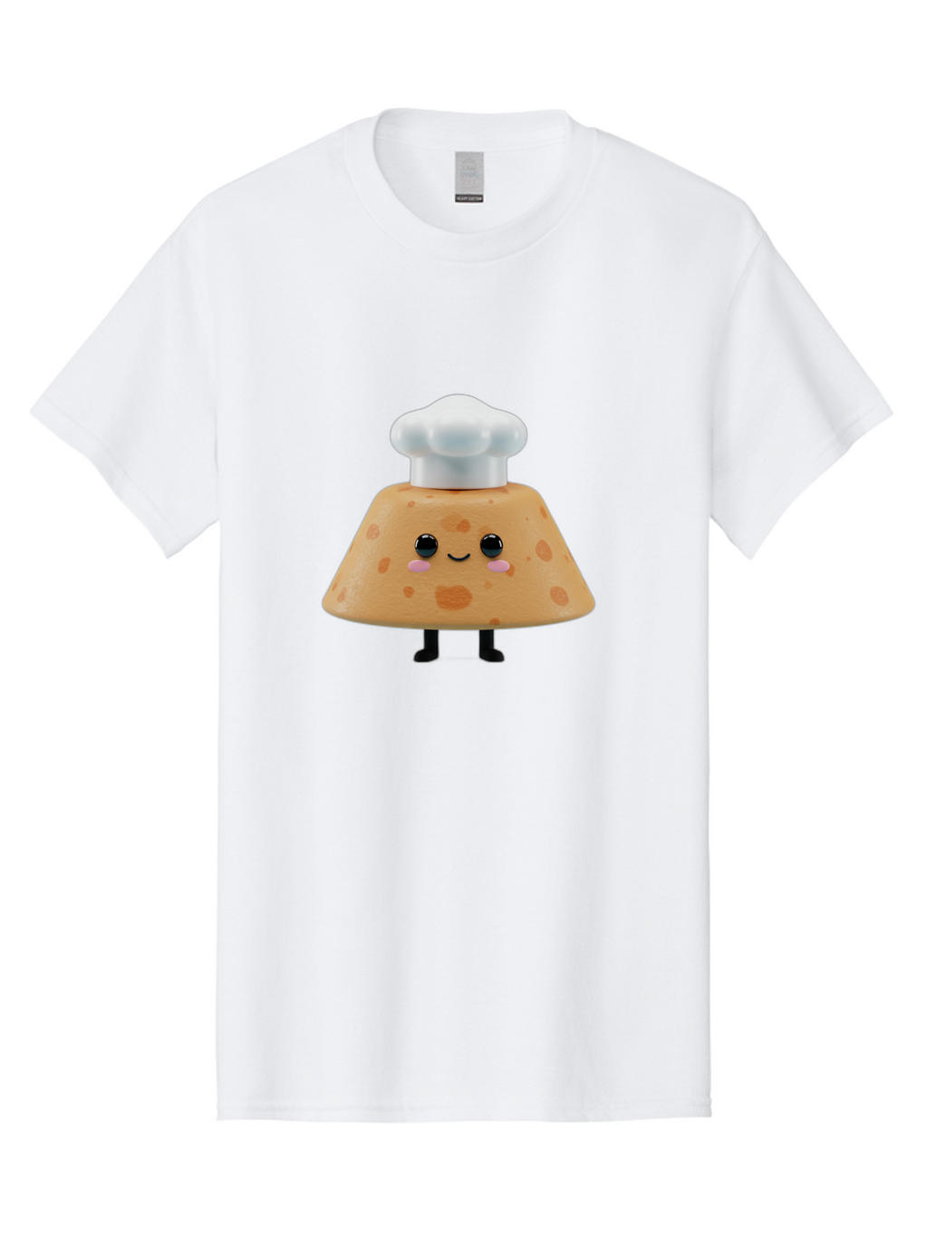 Cookie-Chef-Hat Men'S Graphic Tee, 100% Cotton, Comfortable Casual Summer Wear, Machine Washable, Smiling Cookie, Chef Hat, Cartoon Character, Kawaii Food, Funny Baked Goods, Adorable Dessert, Cute Pastry Baa397