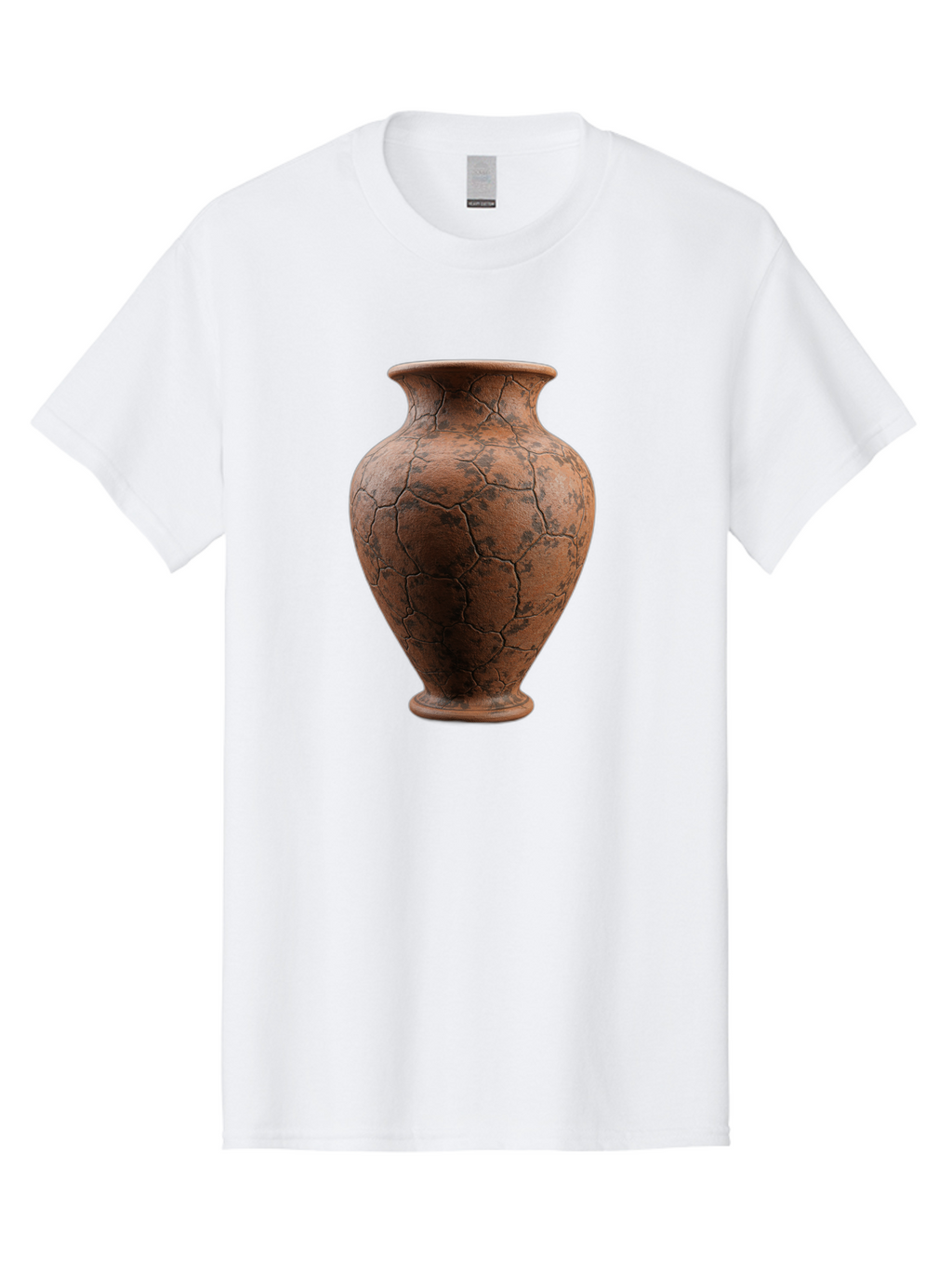 Cracked-Clay-Vase Men'S Graphic Tee, 100% Cotton, Comfortable Casual Summer Wear, Machine Washable, Vintage Vase, Terracotta Pot, Cracked Earthy Texture, Rustic Decor, Aged Pottery, Earthy Tones, Distressed Finish, Antique Style, Ceramic Art Baa410