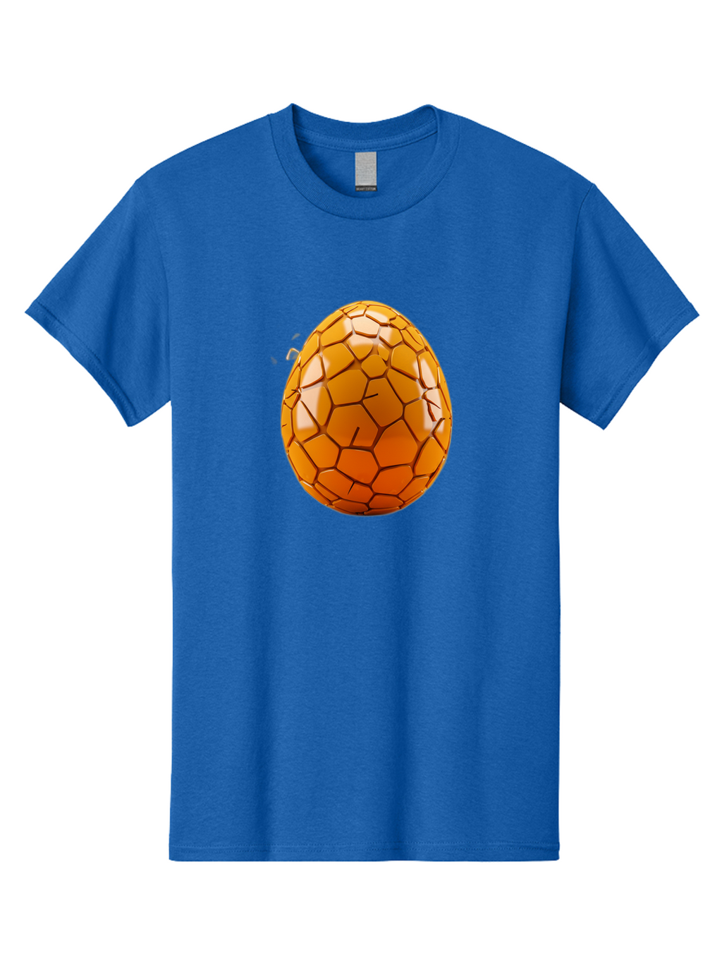 Cracked-Golden-Egg Men'S Graphic Tee, 100% Cotton, Comfortable Casual Summer Wear, Machine Washable, Soccer Ball Texture, Egg Shape, Golden Color, Shiny Surface, Geometric Pattern, Sporty Design, Unique Fusion, Easter Egg Inspiration, Baa411
