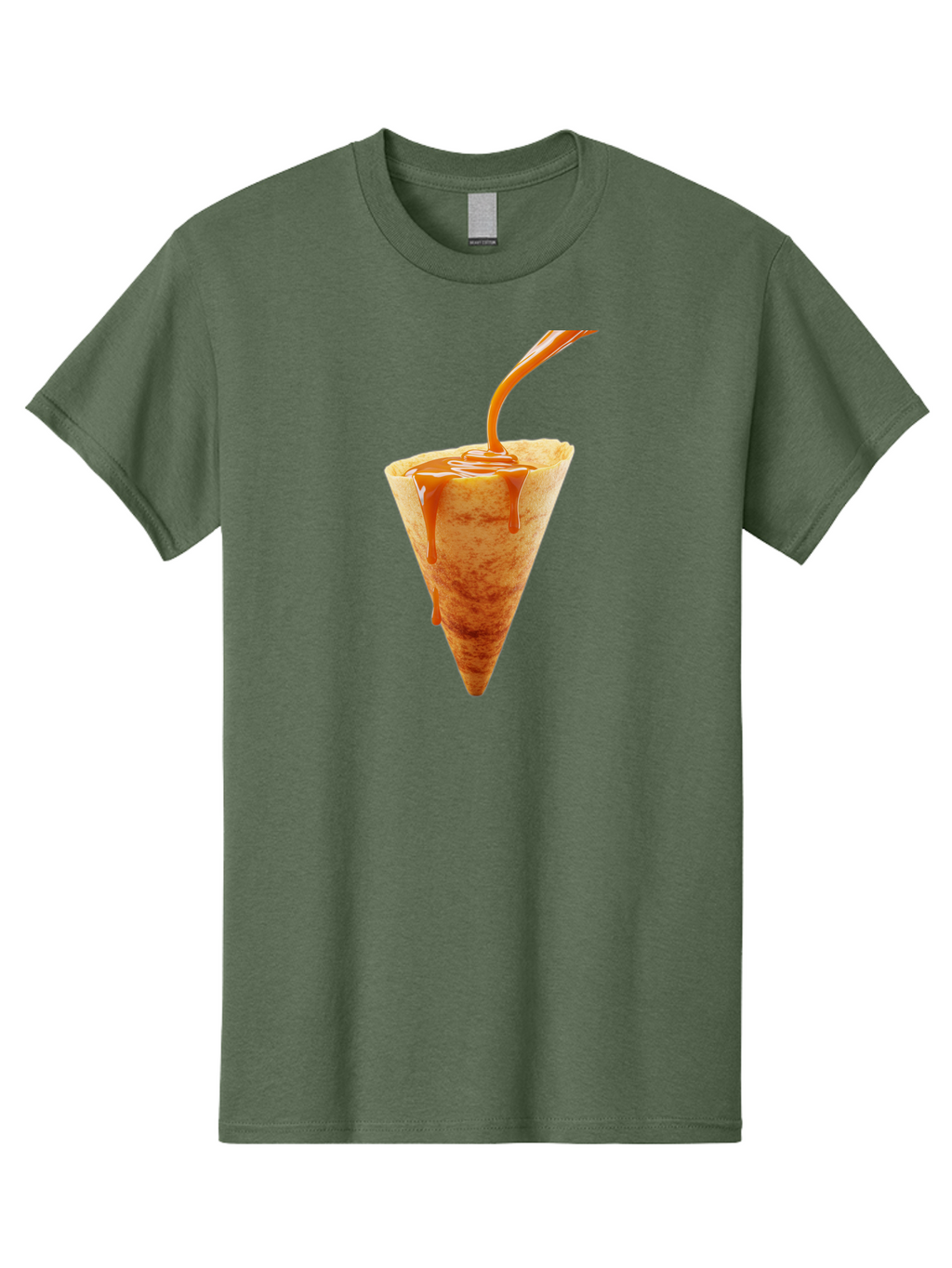 Crepe-With-Caramel-Sauce Men'S Graphic Tee, 100% Cotton, Comfortable Casual Summer Wear, Machine Washable, Caramel Sauce, Crepe, Sweet Treat, Dessert, Creamy Topping, Indulgent, French Cuisine, Caramel Drizzle, Pastry Baa415