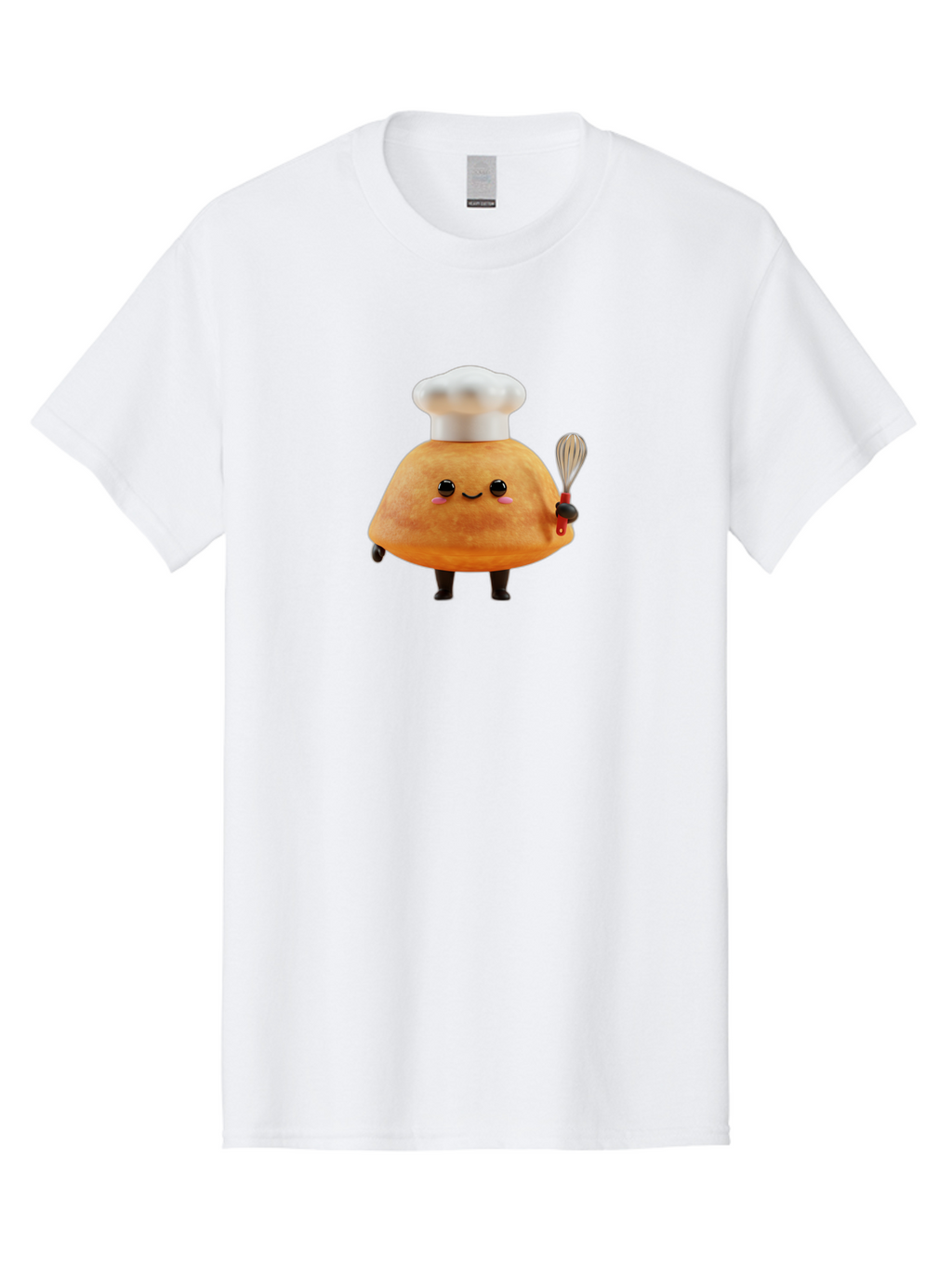 Croissant-Character Men'S Graphic Tee, 100% Cotton, Comfortable Casual Summer Wear, Machine Washable, Cartoon Bun, Chef'S Hat, Cute Pastry, Whimsical Character, Baking Illustration, Playful Food Art, Kitchen Delight, Sweet Treat Baa417