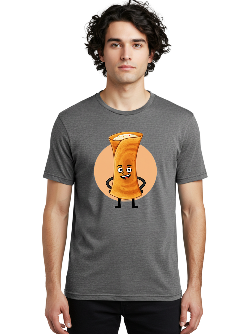 Dabba-Chai Men'S Graphic Tee, 100% Cotton, Comfortable Casual Summer Wear, Machine Washable, Cartoon Cup Of Tea, Dabba Chai, Indian Tea Culture, Anthropomorphic Beverage, Fun Illustration, Masala Chai, Tea Lover, Cute Character Baa437