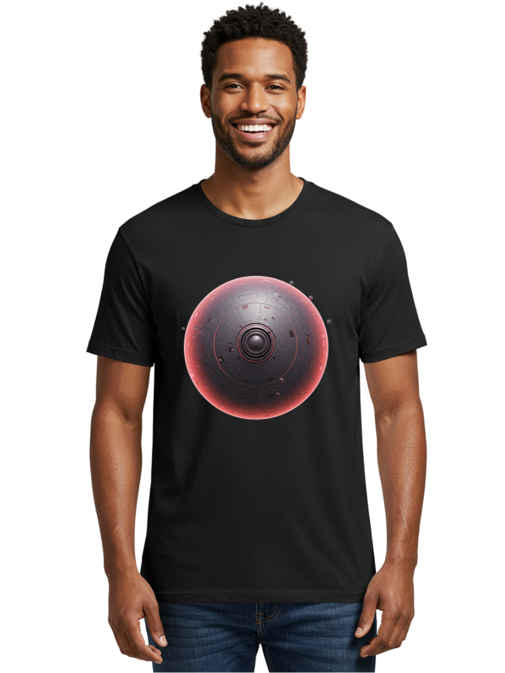 Death-Star Men'S Graphic Tee, 100% Cotton, Comfortable Casual Summer Wear, Machine Washable, Death Star, Star Wars, Space Station, Iconic Design, Futuristic Technology, Spherical Shape, Dark Side, Sci-Fi, Pop Culture Baa442