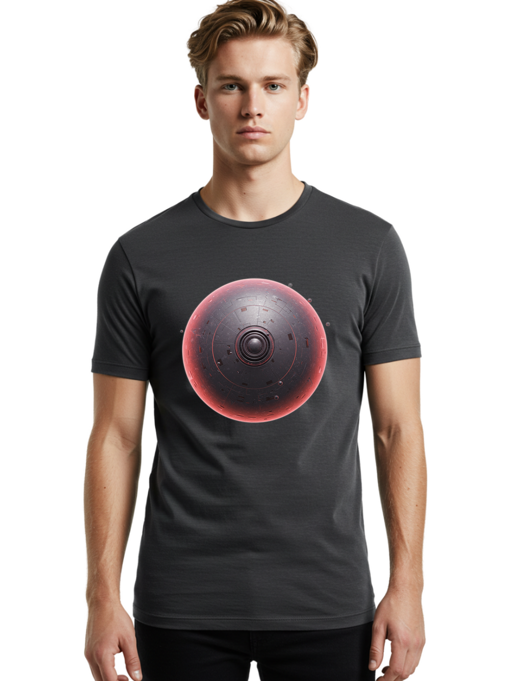 Death-Star Men'S Graphic Tee, 100% Cotton, Comfortable Casual Summer Wear, Machine Washable, Death Star, Star Wars, Space Station, Iconic Design, Futuristic Technology, Spherical Shape, Dark Side, Sci-Fi, Pop Culture Baa442