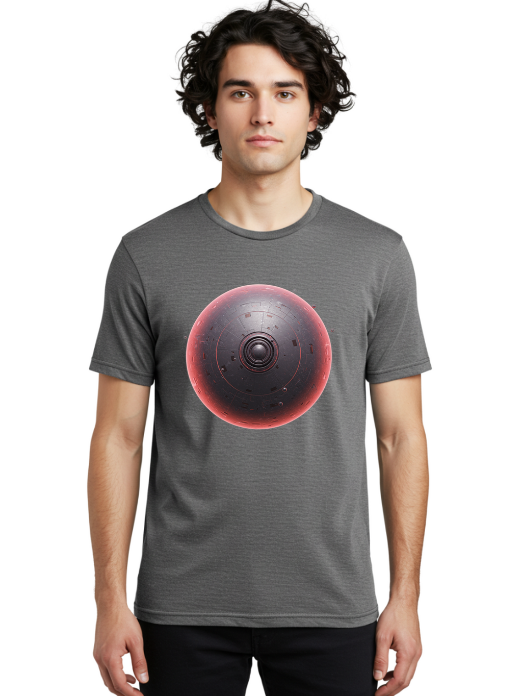 Death-Star Men'S Graphic Tee, 100% Cotton, Comfortable Casual Summer Wear, Machine Washable, Death Star, Star Wars, Space Station, Iconic Design, Futuristic Technology, Spherical Shape, Dark Side, Sci-Fi, Pop Culture Baa442