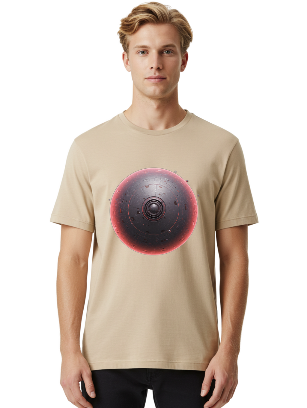 Death-Star Men'S Graphic Tee, 100% Cotton, Comfortable Casual Summer Wear, Machine Washable, Death Star, Star Wars, Space Station, Iconic Design, Futuristic Technology, Spherical Shape, Dark Side, Sci-Fi, Pop Culture Baa442