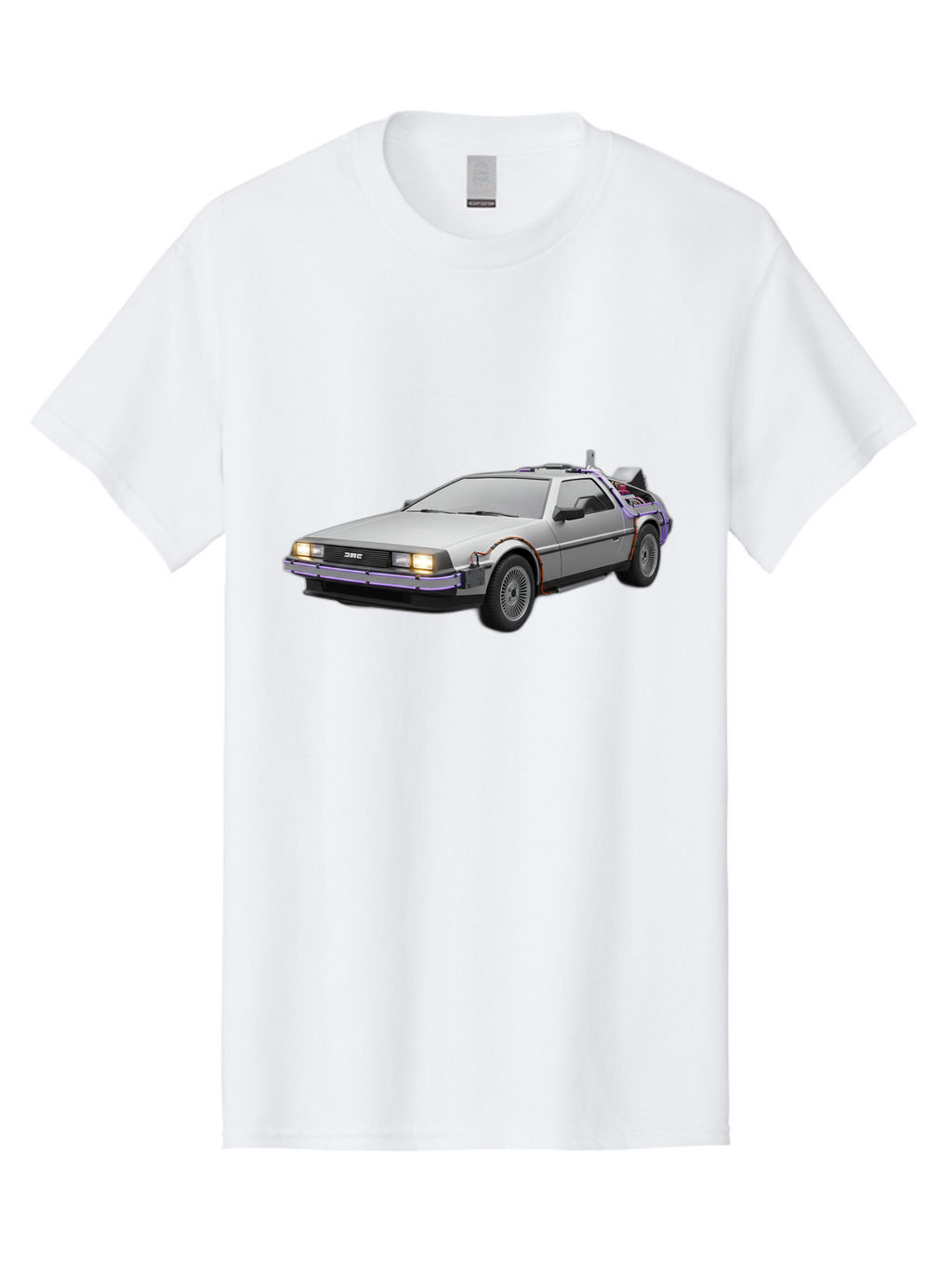 Delorean-Dmc-12 Men'S Graphic Tee, 100% Cotton, Comfortable Casual Summer Wear, Machine Washable, Delorean Dmc-12 Car, Futuristic Automobile, Time-Traveling Vehicle, Stainless Steel Body, Gull-Wing Doors, Classic Movie Prop, Baa444