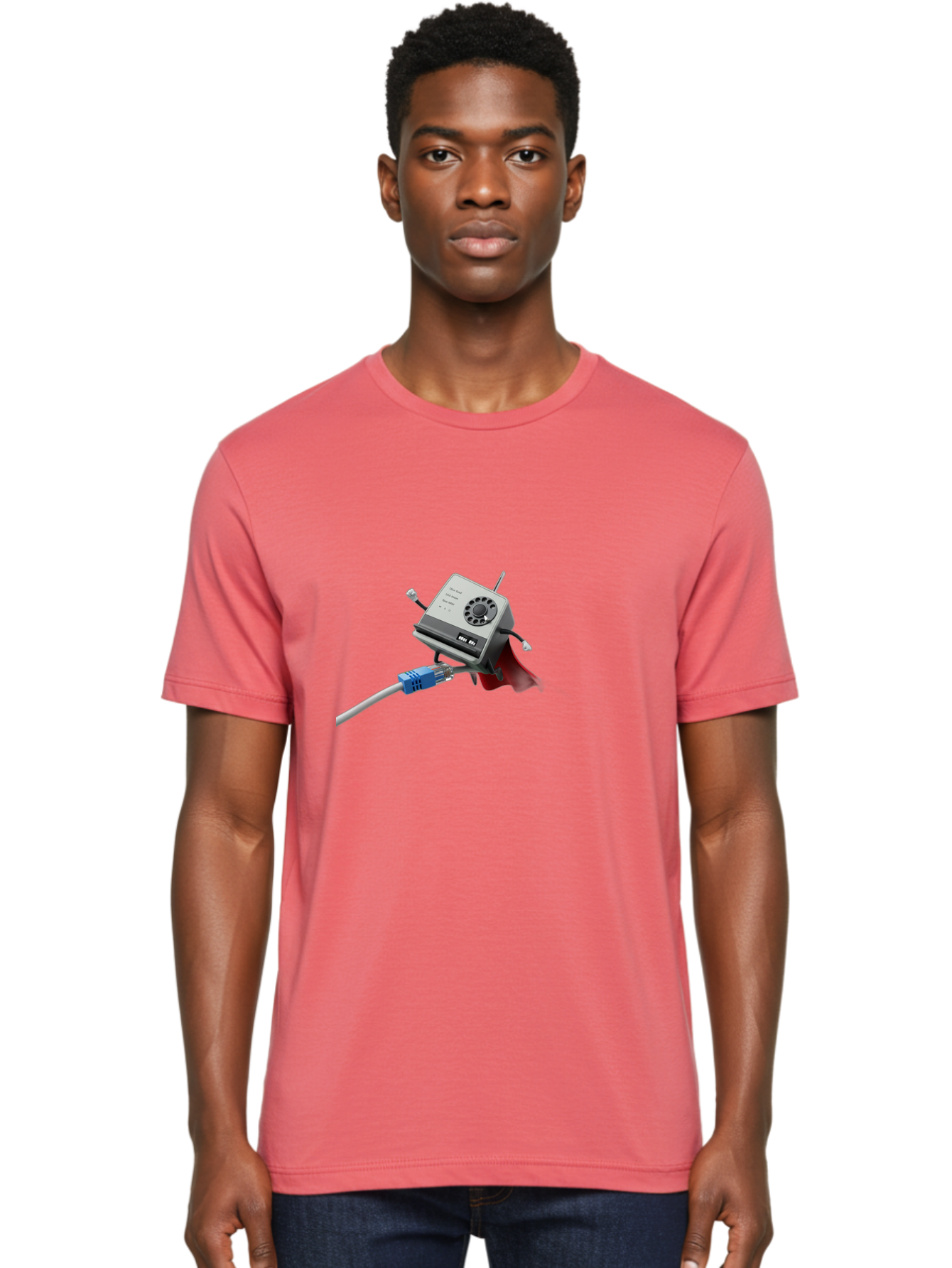 Dial-Up-Modem Men'S Graphic Tee, 100% Cotton, Comfortable Casual Summer Wear, Machine Washable, 56K V.90/V.34 Fax/Data/Voice Modem, Vintage Computer Hardware, Retro Technology, Dial-Up Internet, Nostalgic Tech, Antique Electronics, Baa447