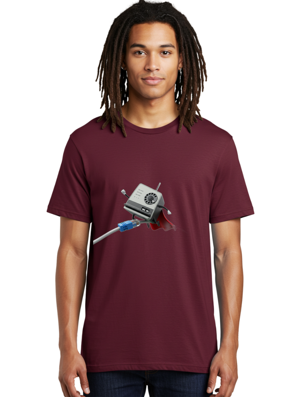 Dial-Up-Modem Men'S Graphic Tee, 100% Cotton, Comfortable Casual Summer Wear, Machine Washable, 56K V.90/V.34 Fax/Data/Voice Modem, Vintage Computer Hardware, Retro Technology, Dial-Up Internet, Nostalgic Tech, Antique Electronics, Baa447